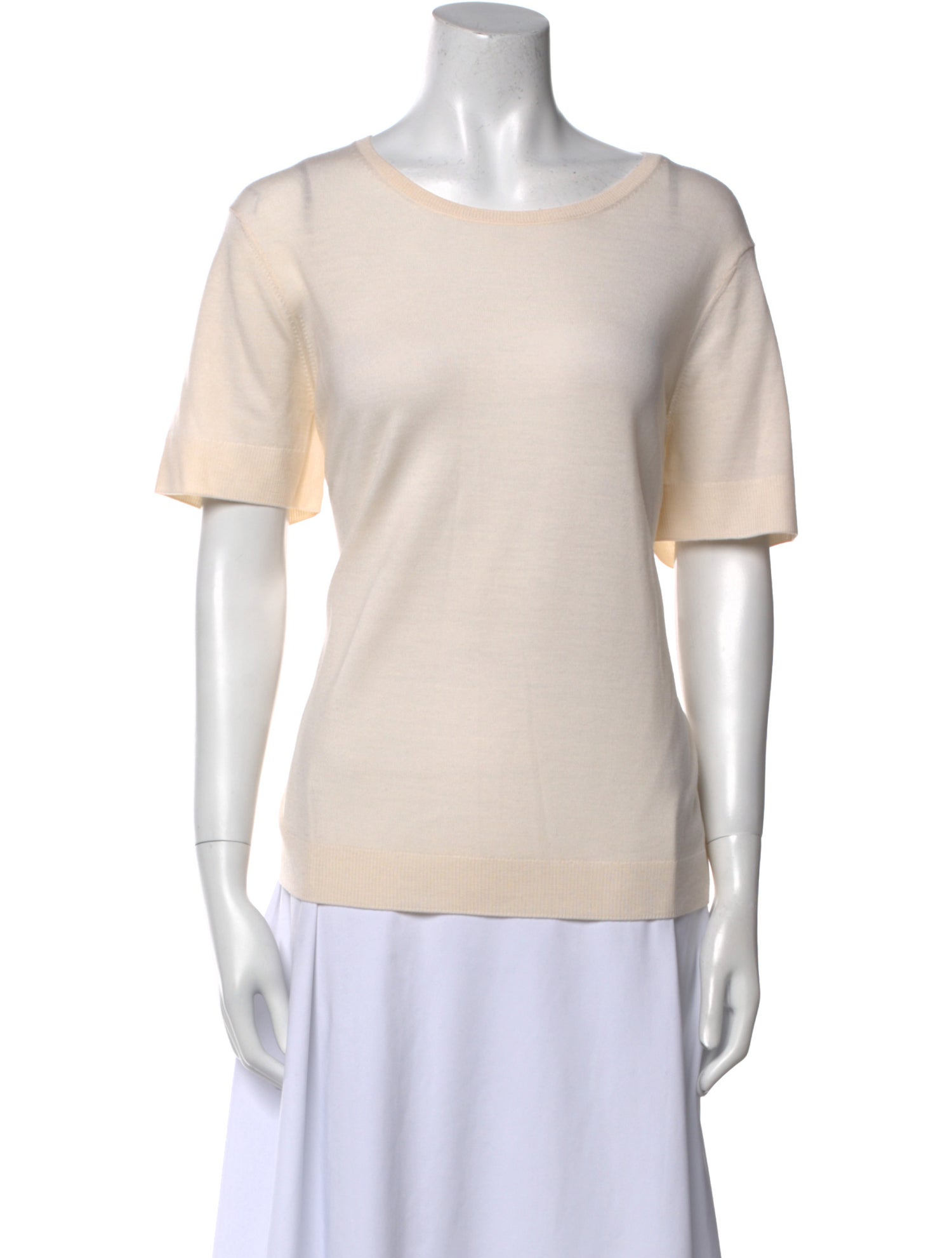 St. John Wool Scoop Neck T-Shirt