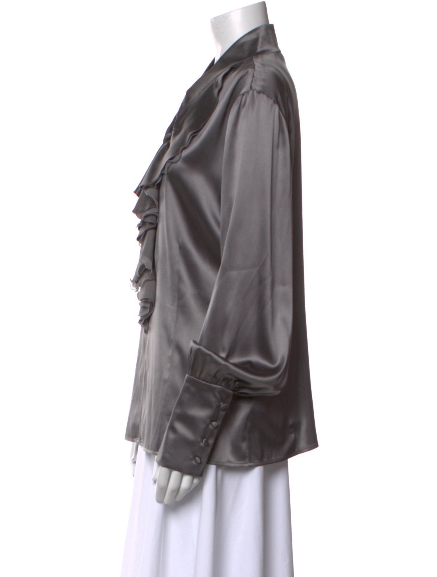 St. John Silk V-Neck Blouse