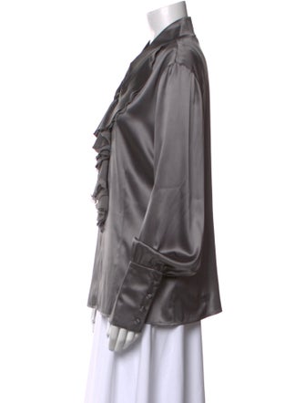 St. John Silk V-Neck Blouse