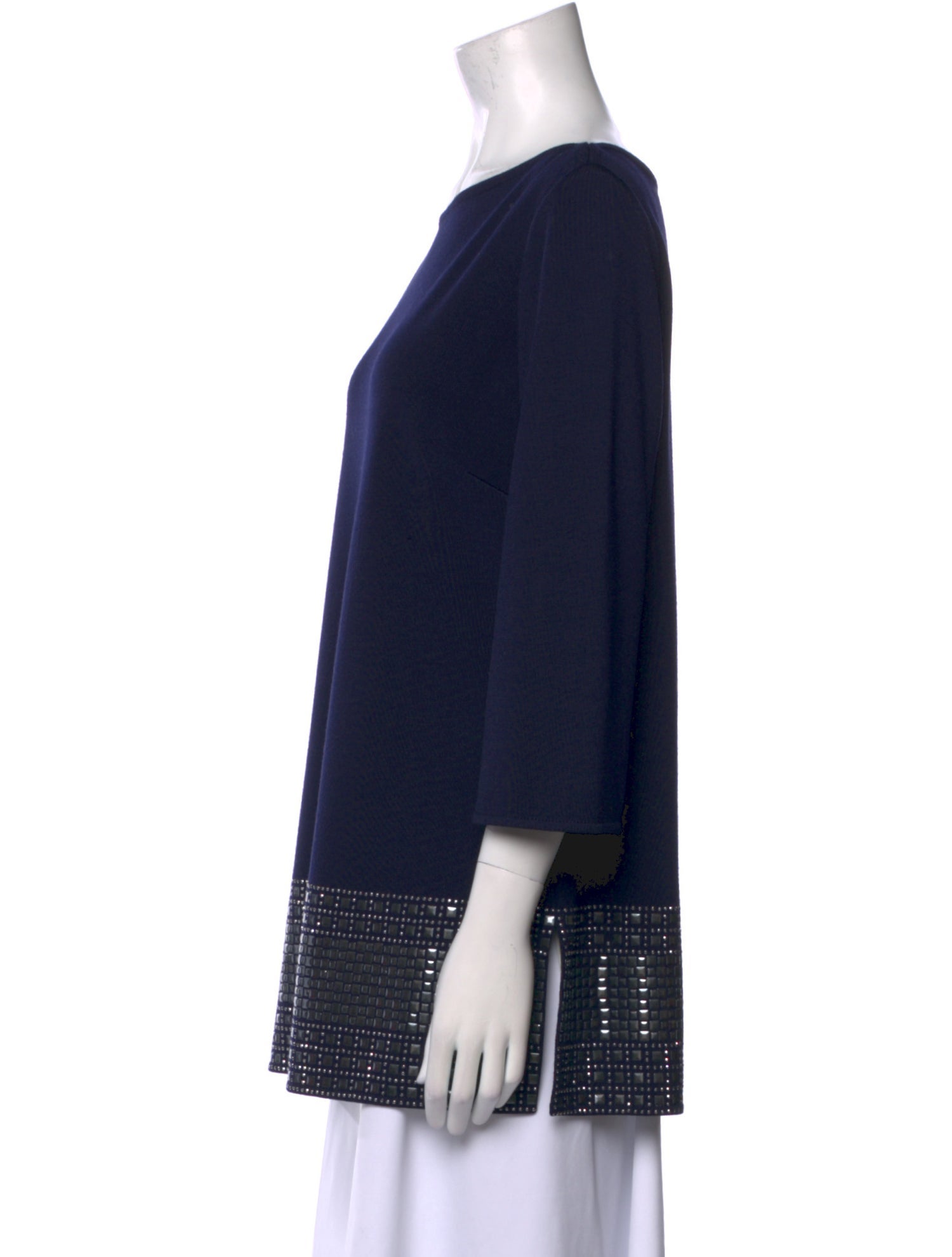 St. John Bateau Neckline Three-Quarter Sleeve Tunic