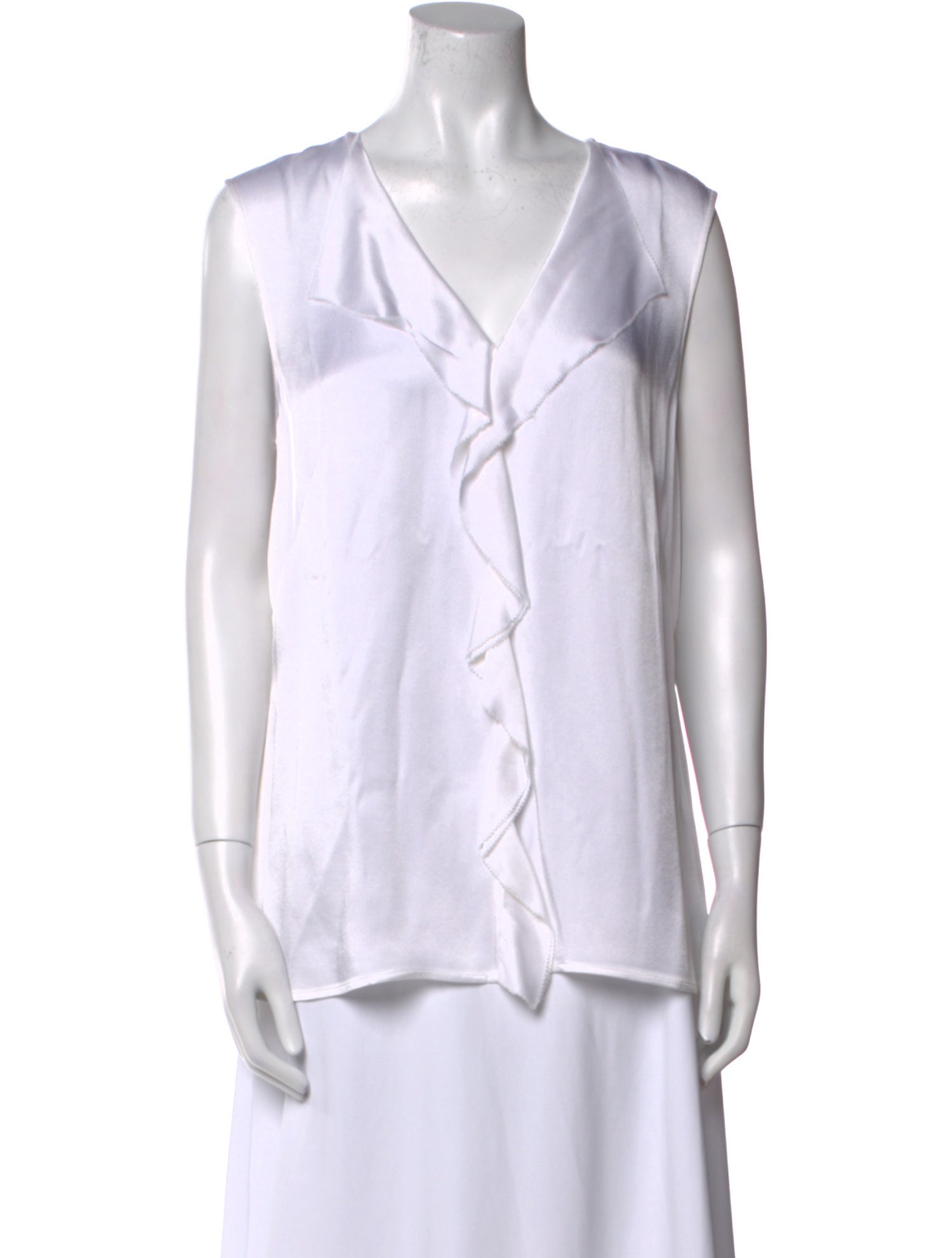 St. John V-Neck Sleeveless Blouse