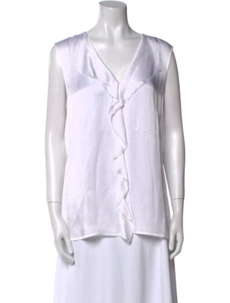 St. John V-Neck Sleeveless Blouse