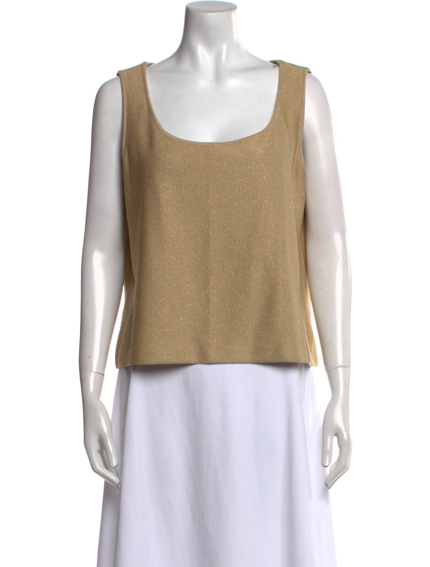 St. John Scoop Neck Sleeveless Top