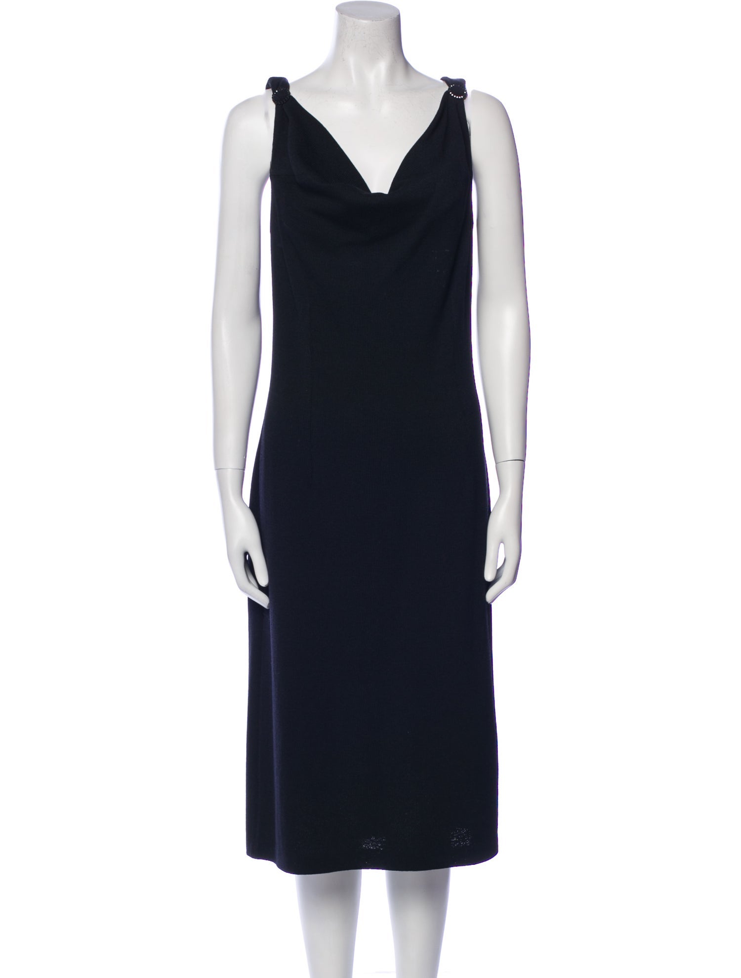 St. John Cowl Neck Knee-Length Dress
