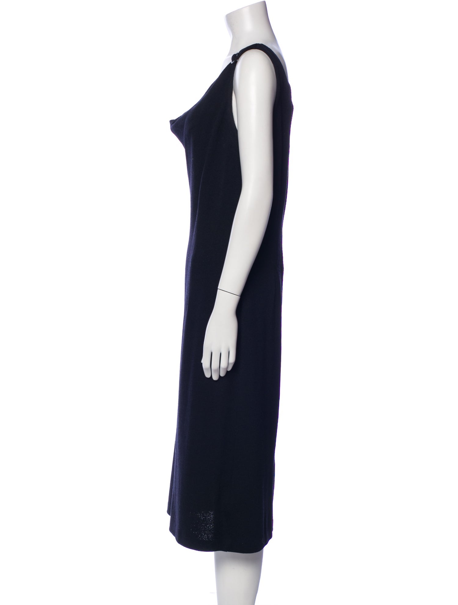 St. John Cowl Neck Knee-Length Dress