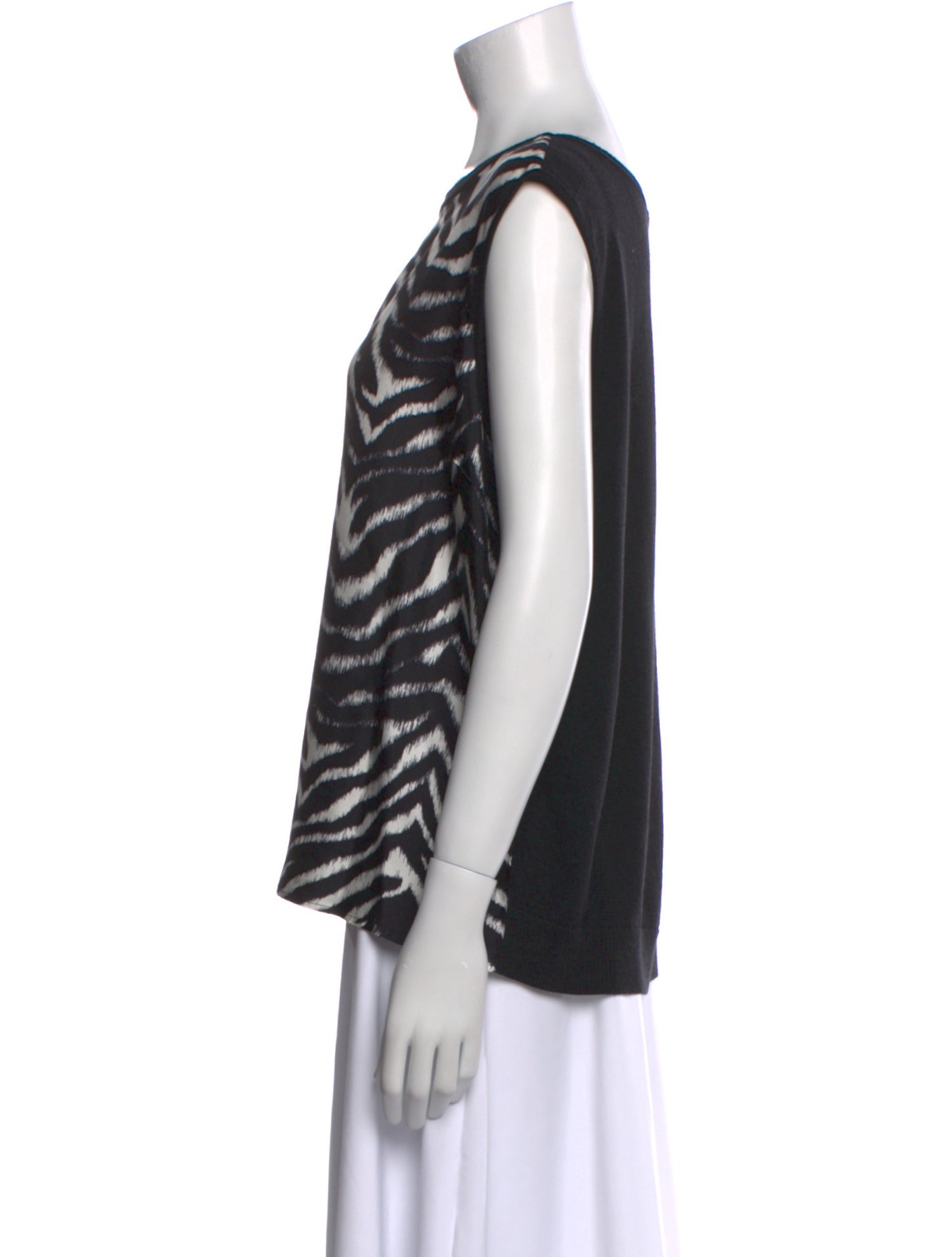 St. John Wool Animal Print Top