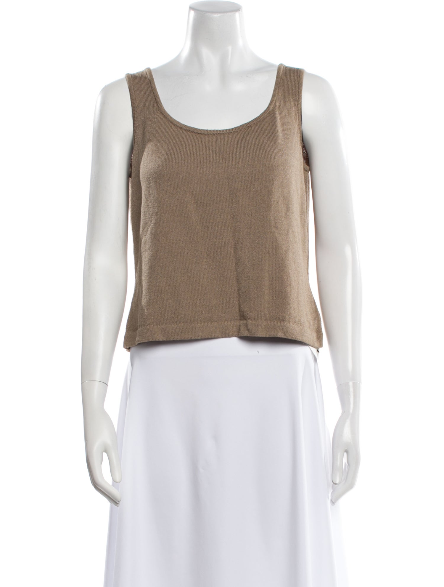 St. John Wool Scoop Neck Crop Top