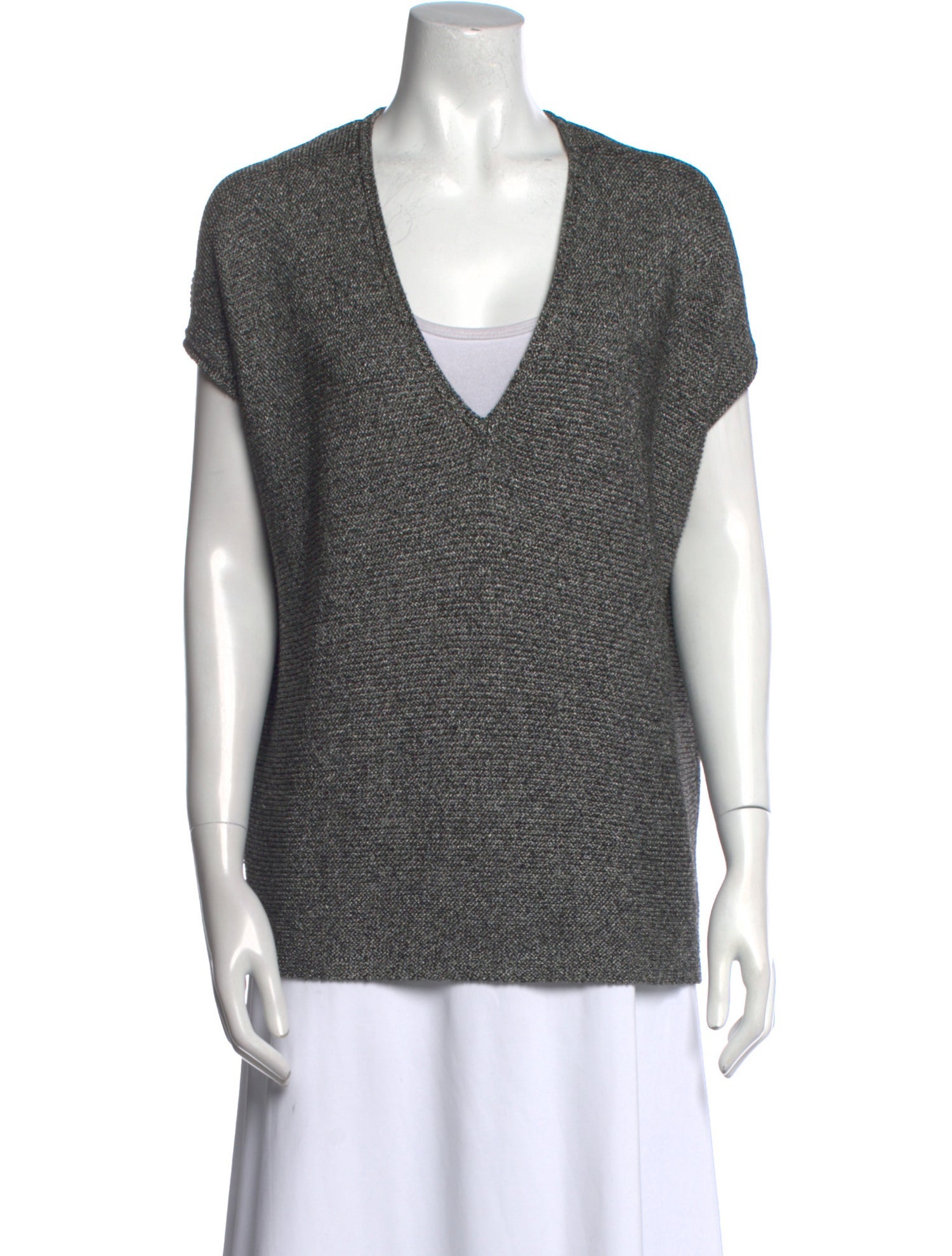 St. John Wool V-Neck Top