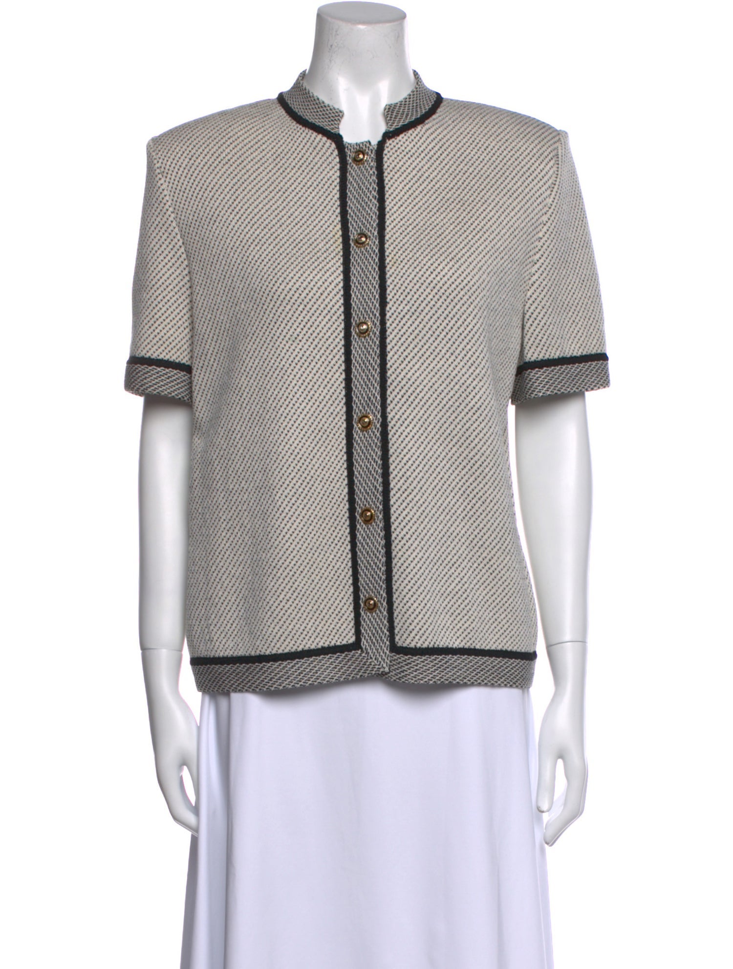 St. John Mock Neck Short Sleeve Sweatshirt