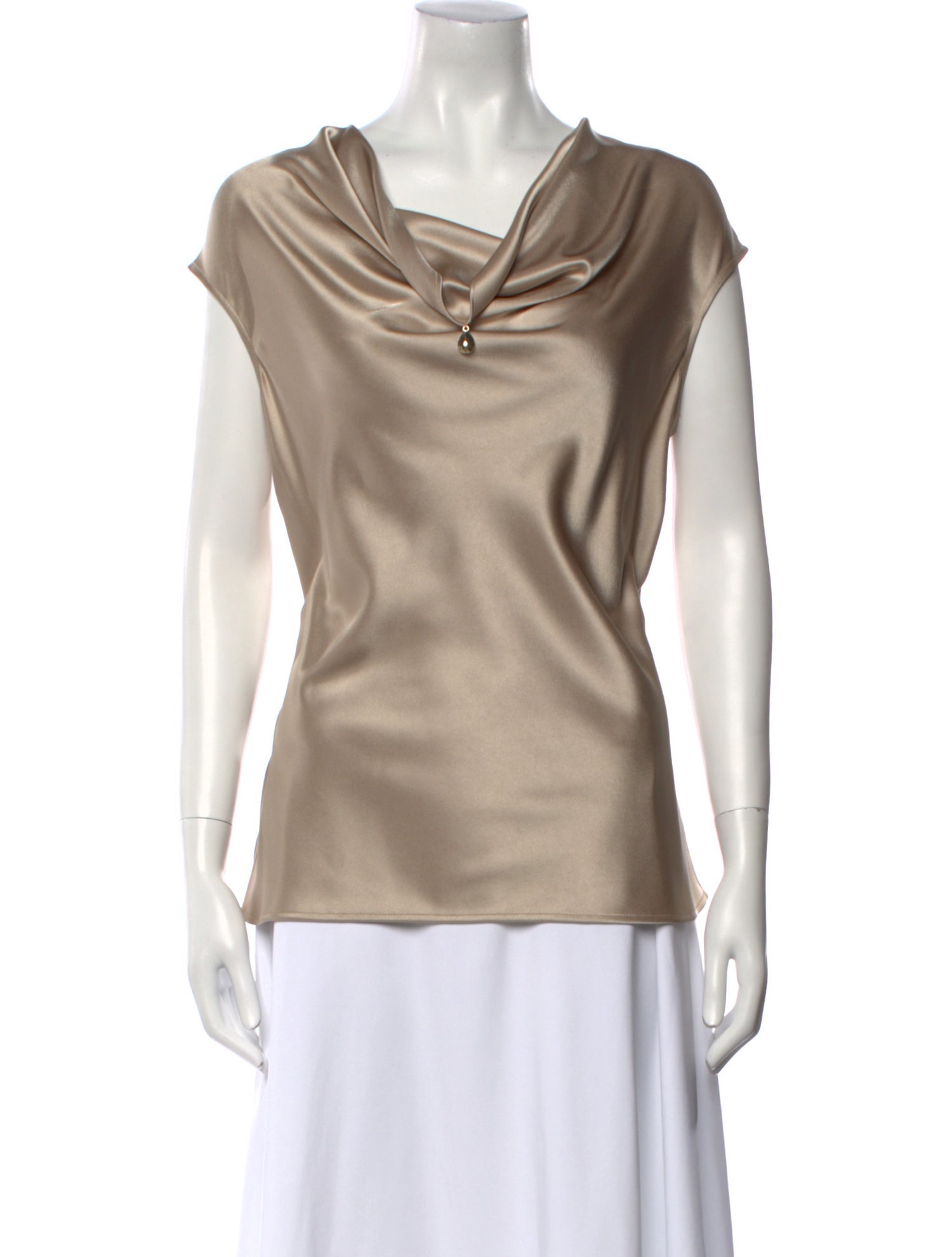 St. John Cowl Neck Sleeveless Top