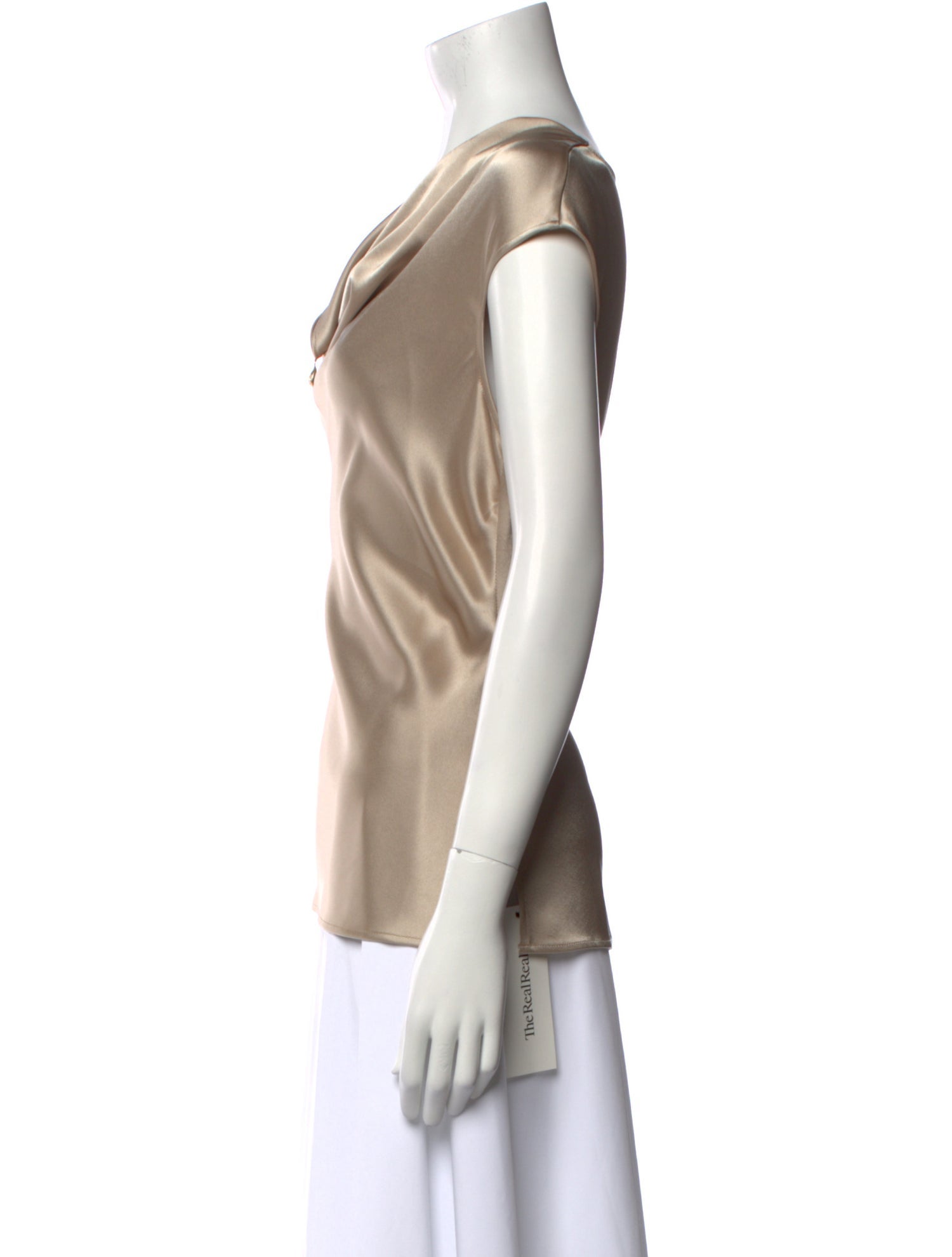 St. John Cowl Neck Sleeveless Top