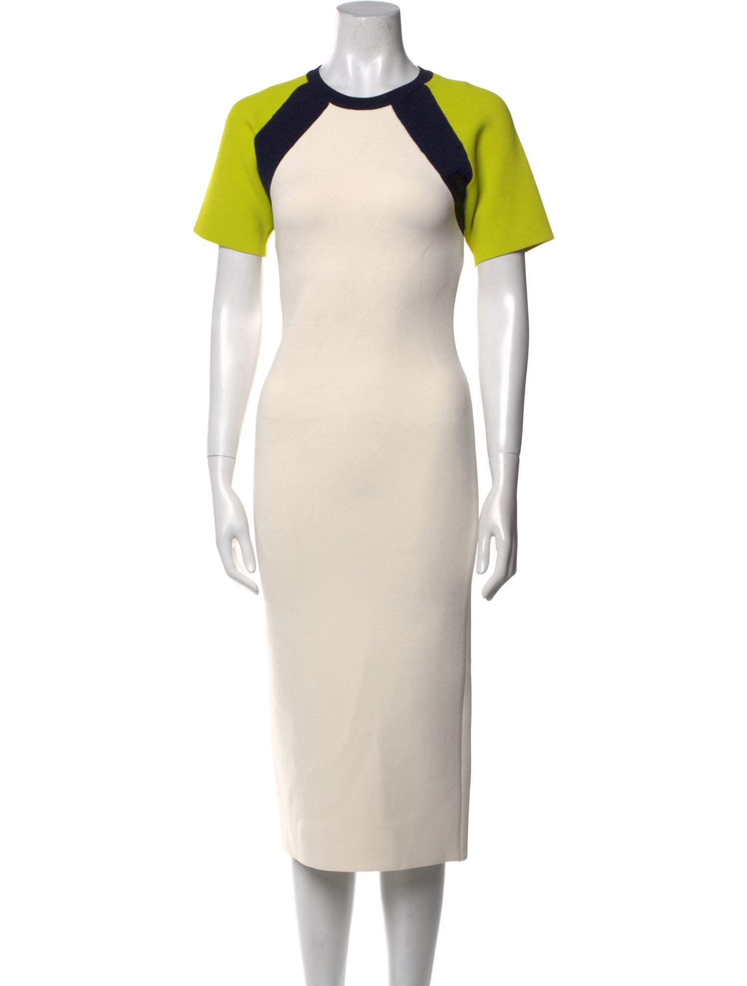 St. John Crew Neck Midi Length Dress