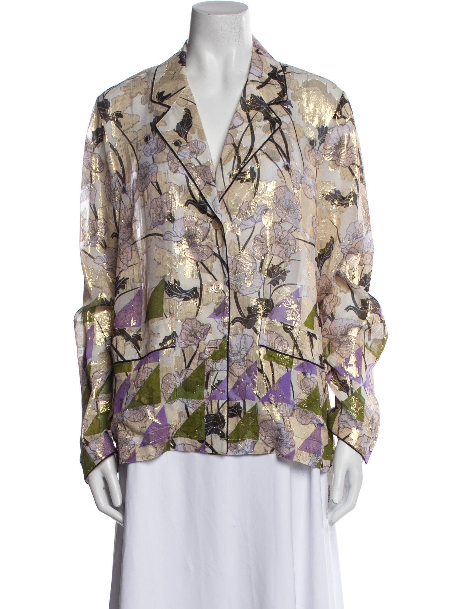 St. John Silk Floral Print Set