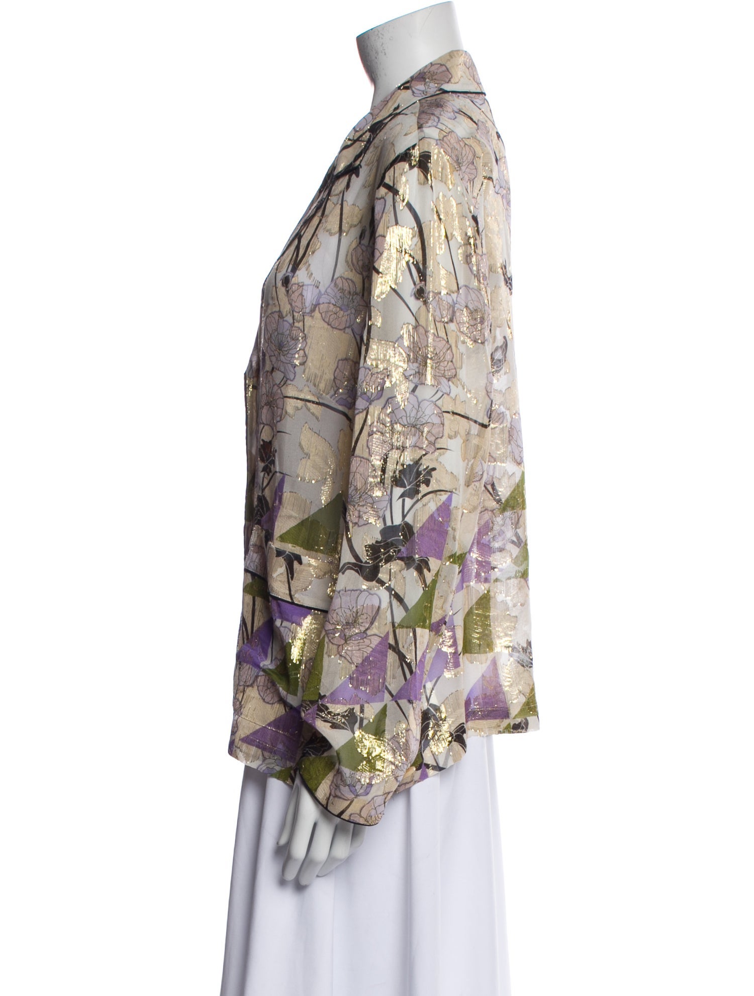 St. John Silk Floral Print Set