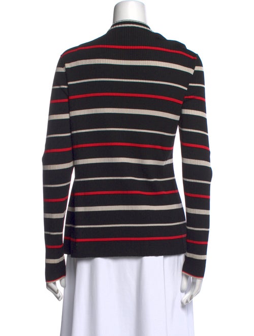 St. John Striped Mock Neck Sweatshirt