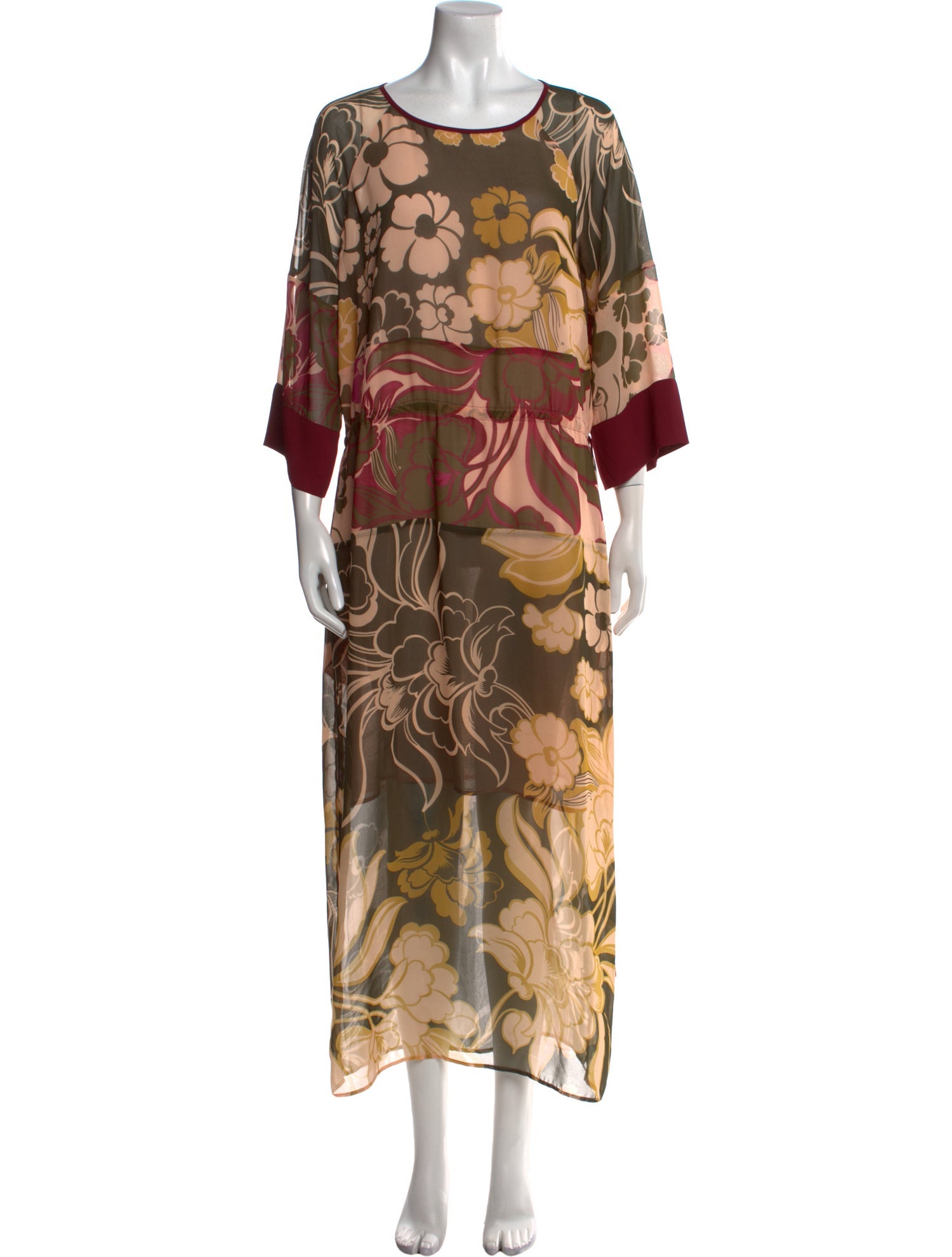 St. John Floral Print Long Dress w/ Tags