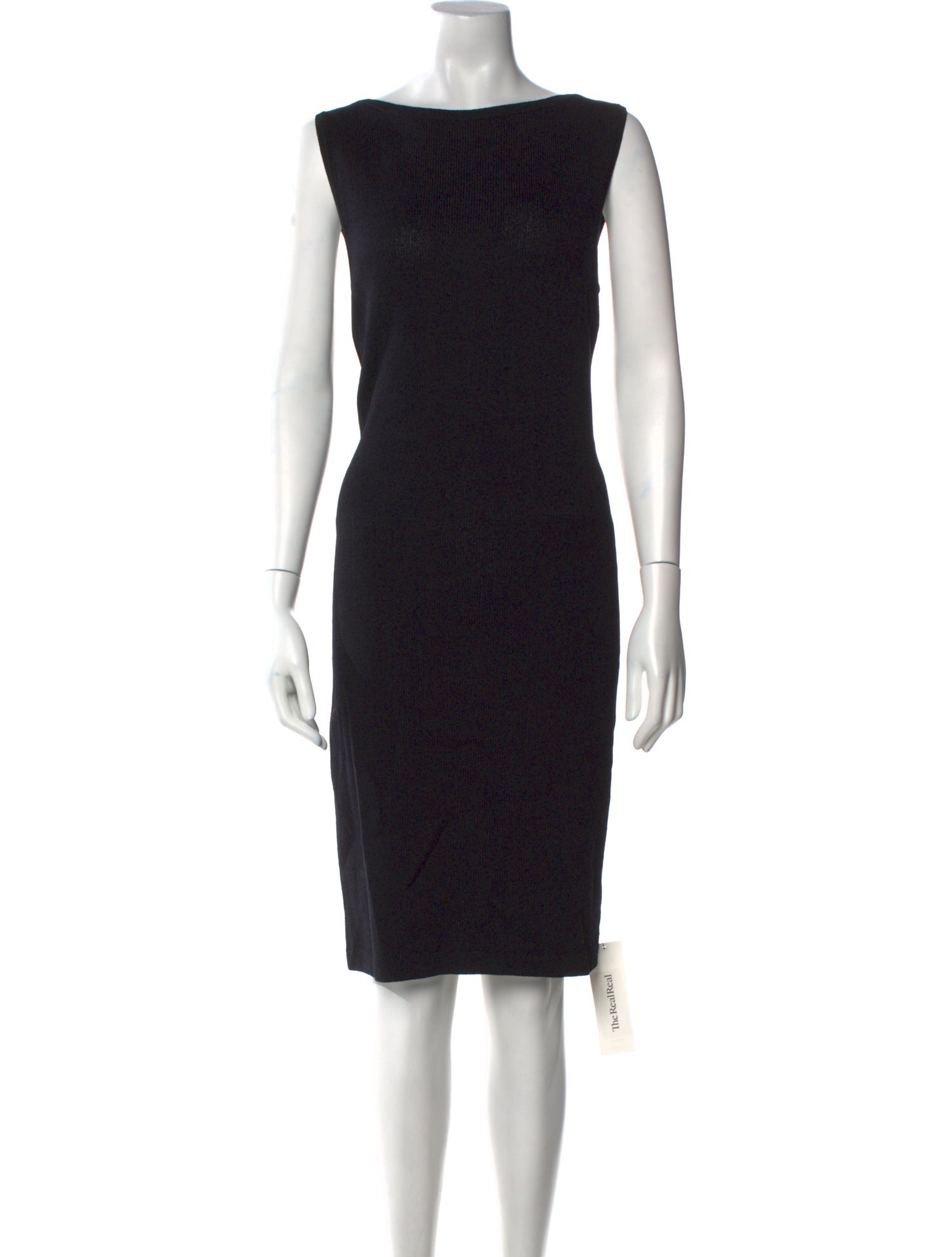 St. John Bateau Neckline Knee-Length Dress