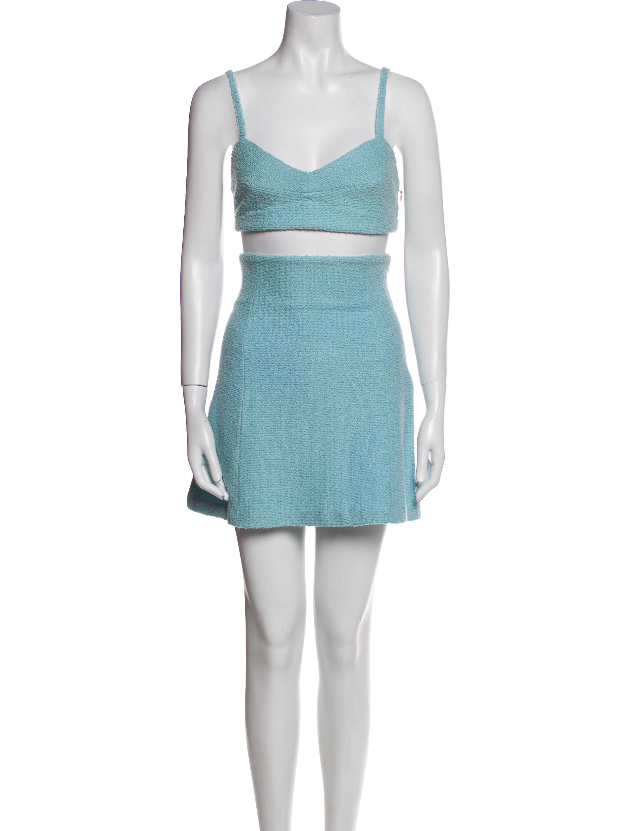 St. John Wool Tweed Pattern Skirt Set