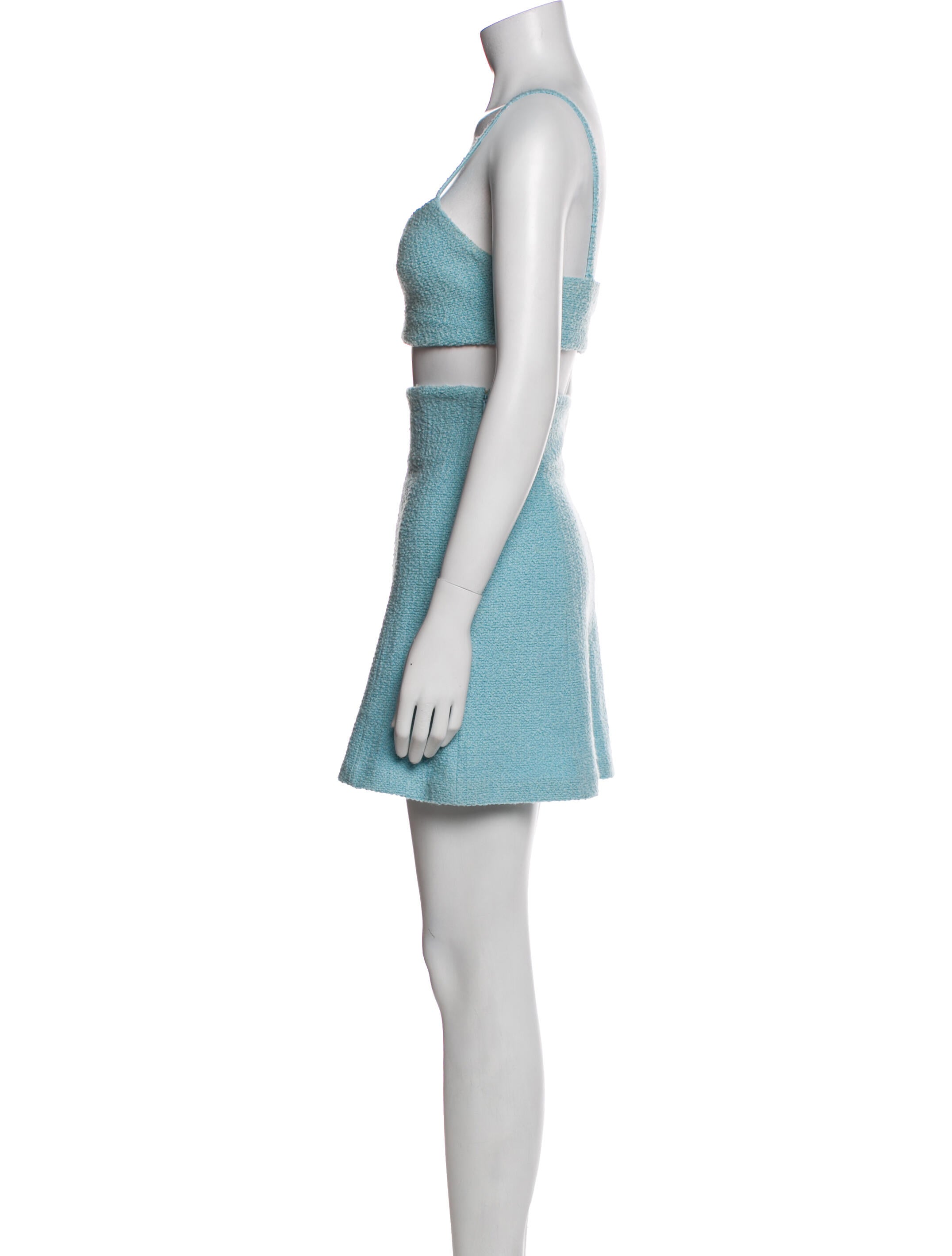 St. John Wool Tweed Pattern Skirt Set