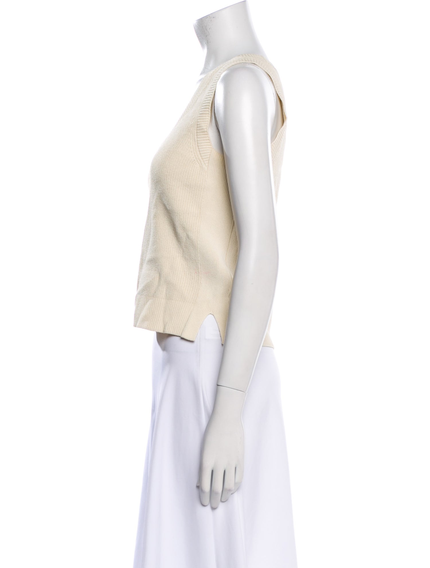 St. John Square Neckline Sleeveless Crop Top