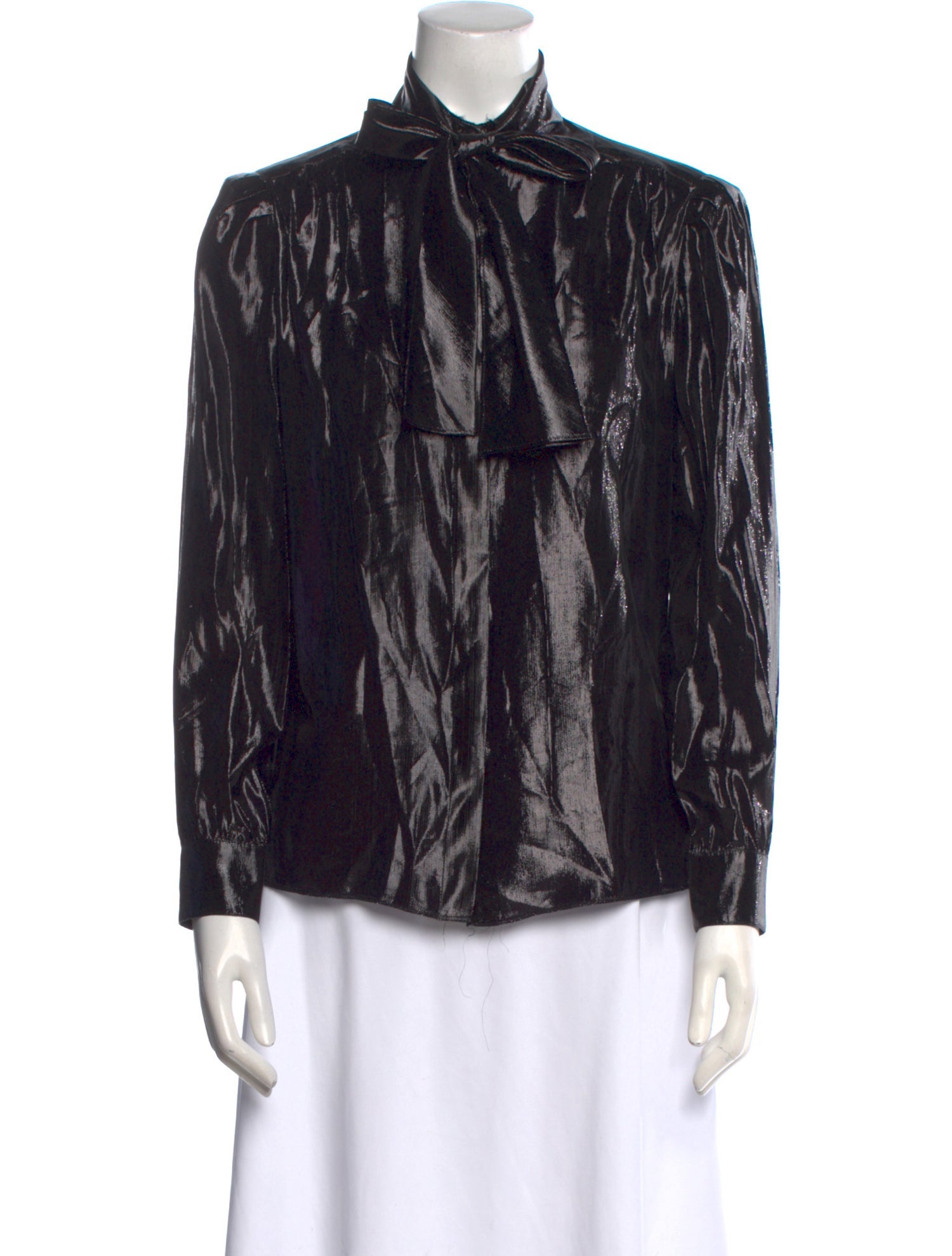 St. John Animal Print Mock Neck Blouse