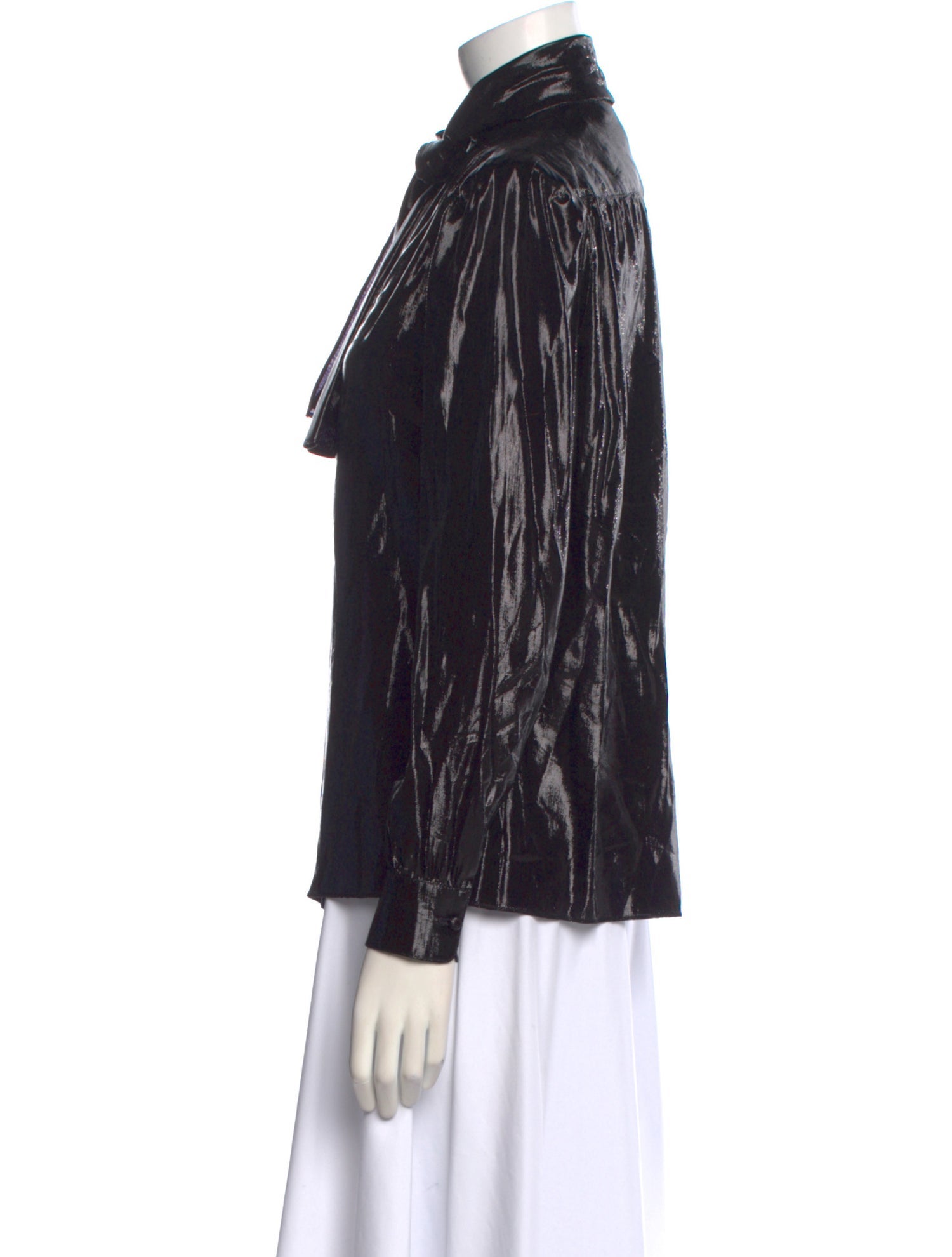 St. John Animal Print Mock Neck Blouse