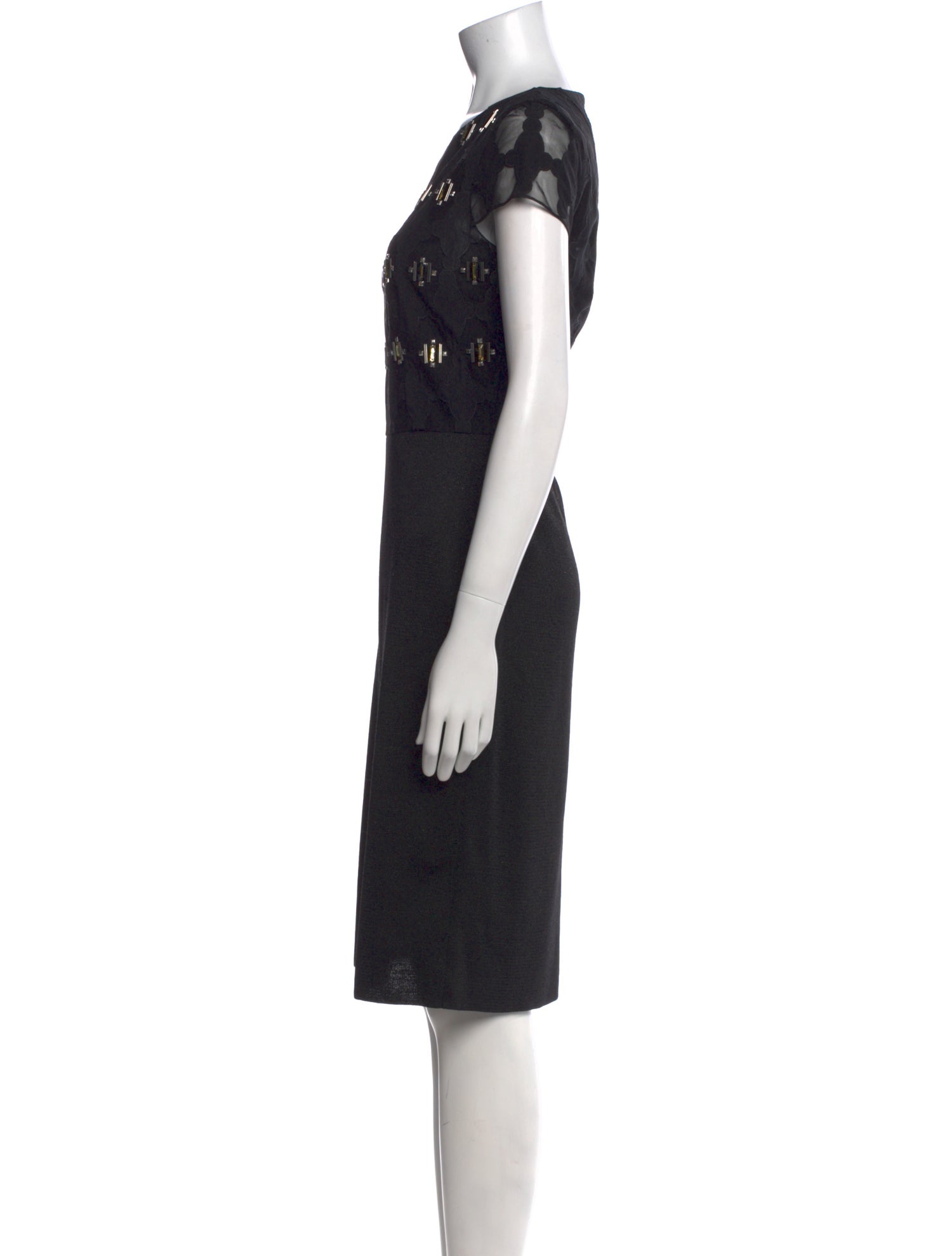 St. John Scoop Neck Knee-Length Dress