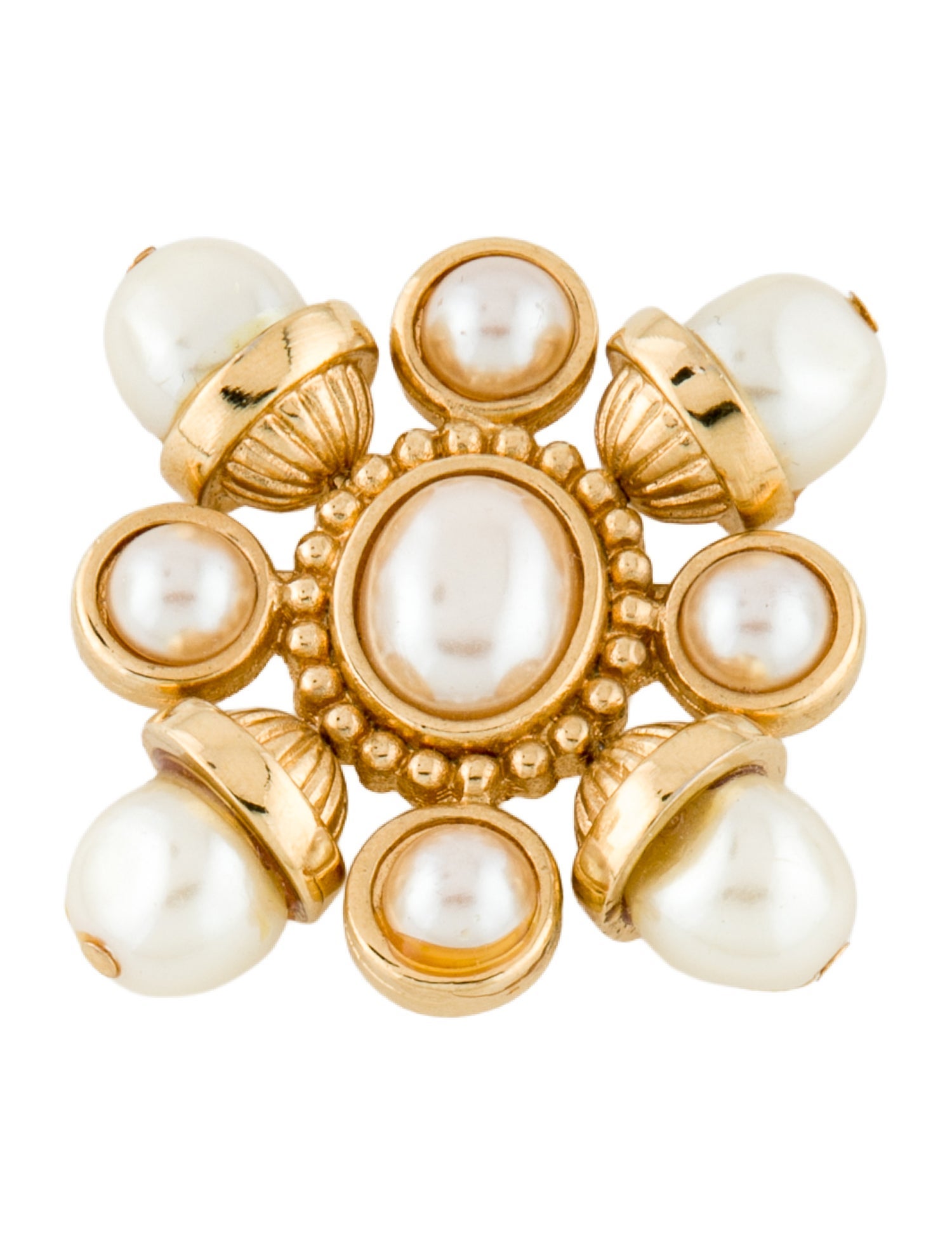 St. John Vintage Faux Pearl Pin Brooch