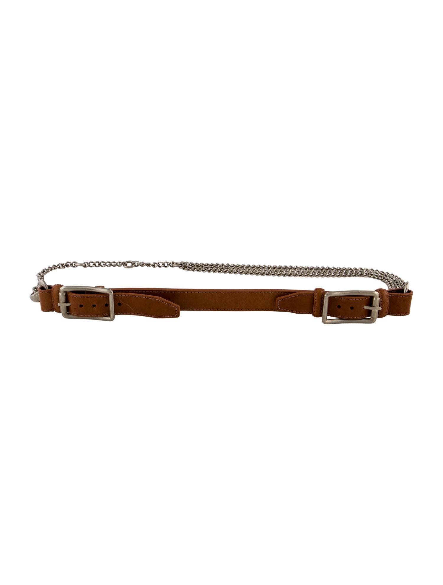 St. John Leather Belt with Detachable Chain