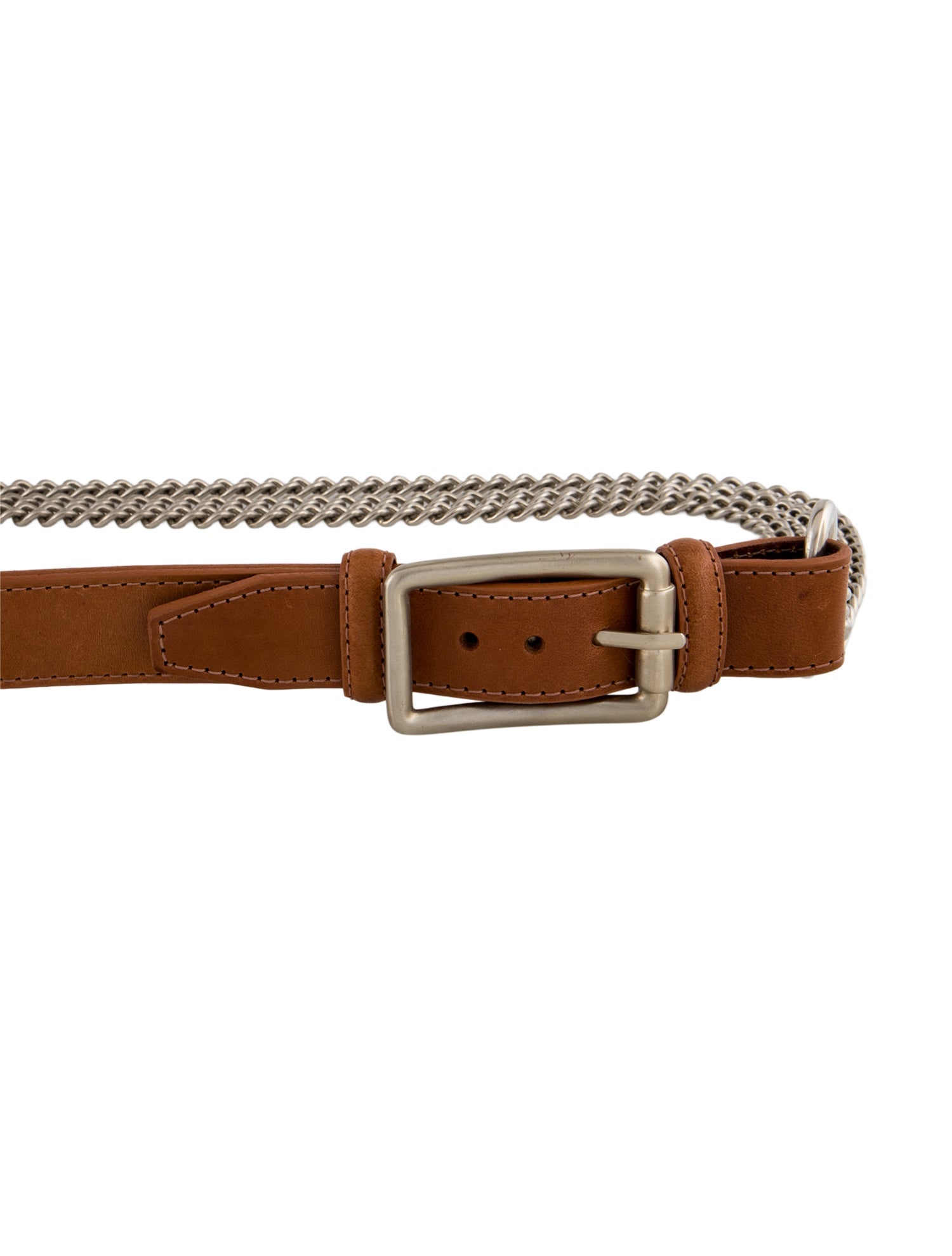 St. John Leather Belt with Detachable Chain