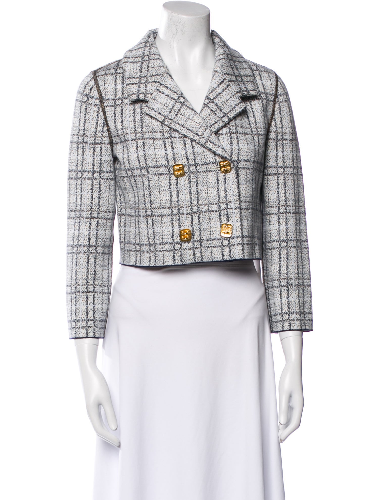 St. John Plaid Print Bolero