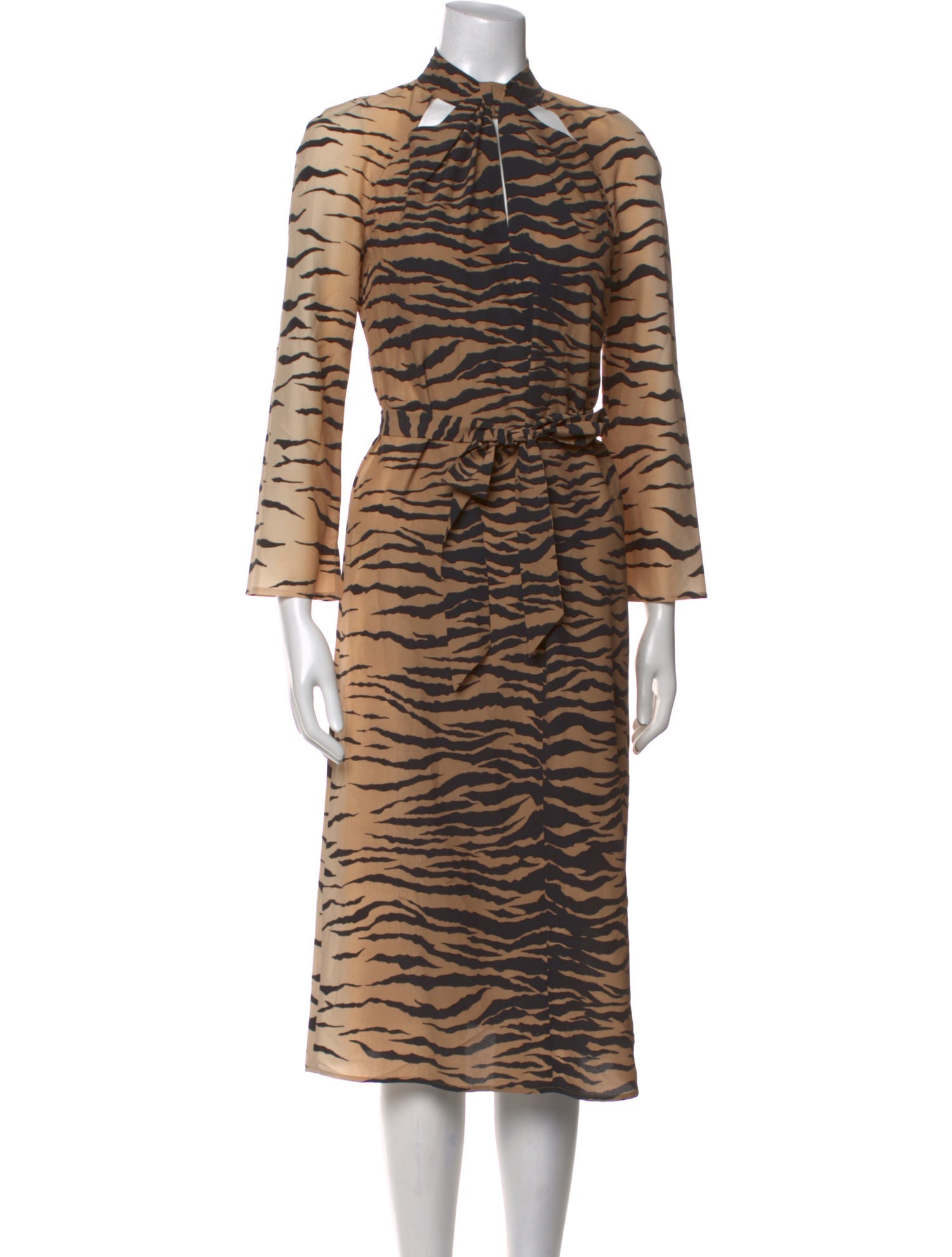 St. John Animal Print Midi Length Dress