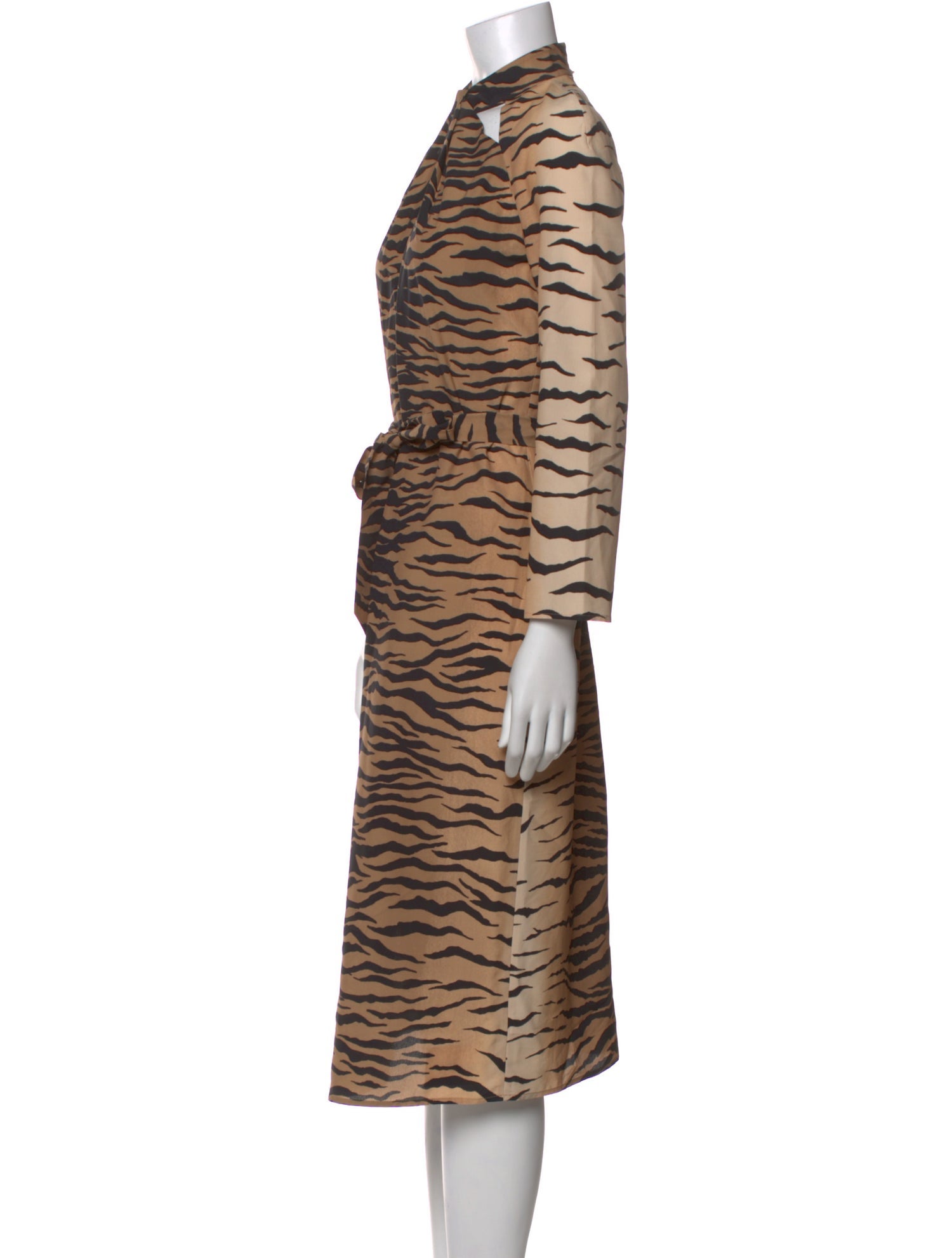 St. John Animal Print Midi Length Dress