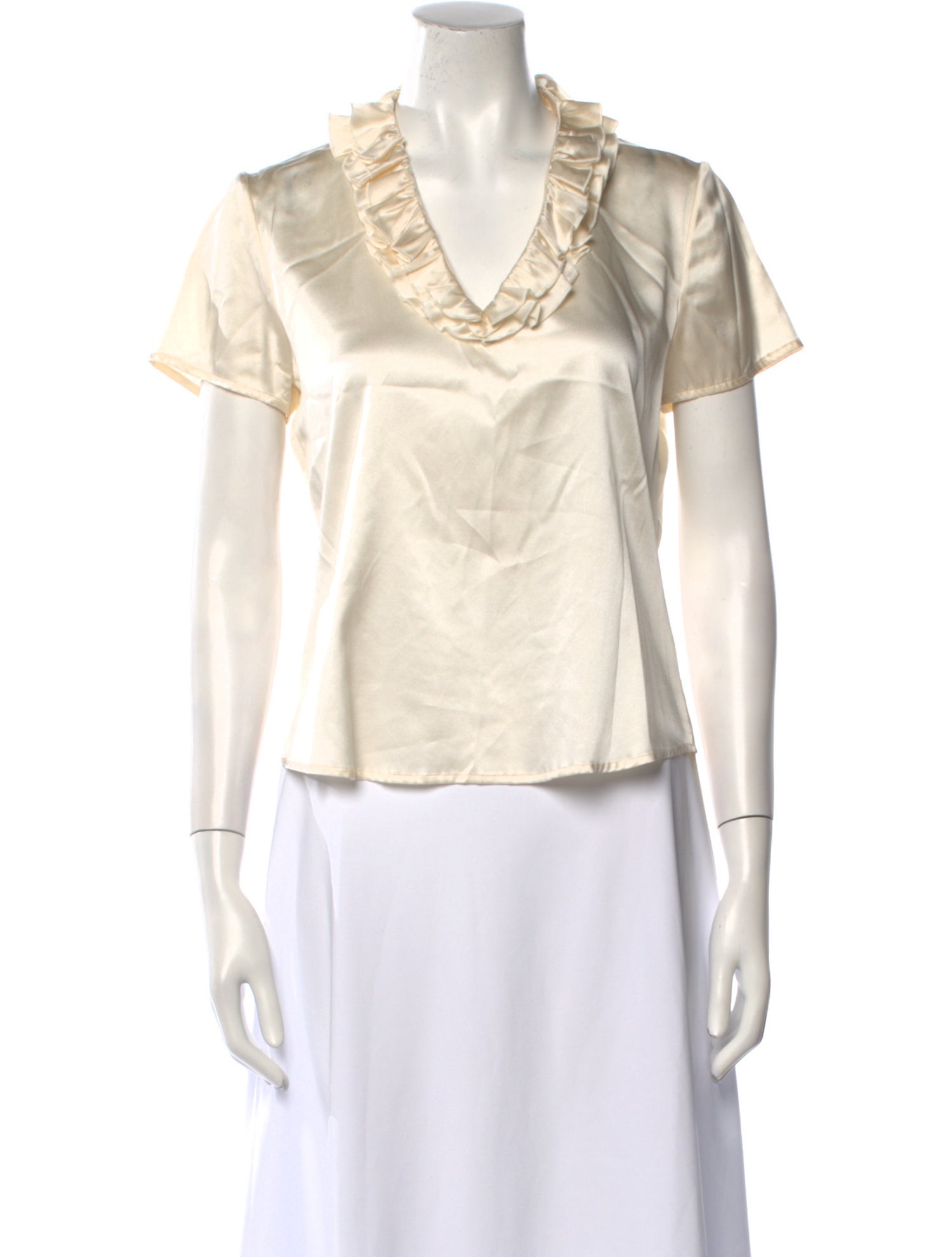 St. John Silk V-Neck Polo