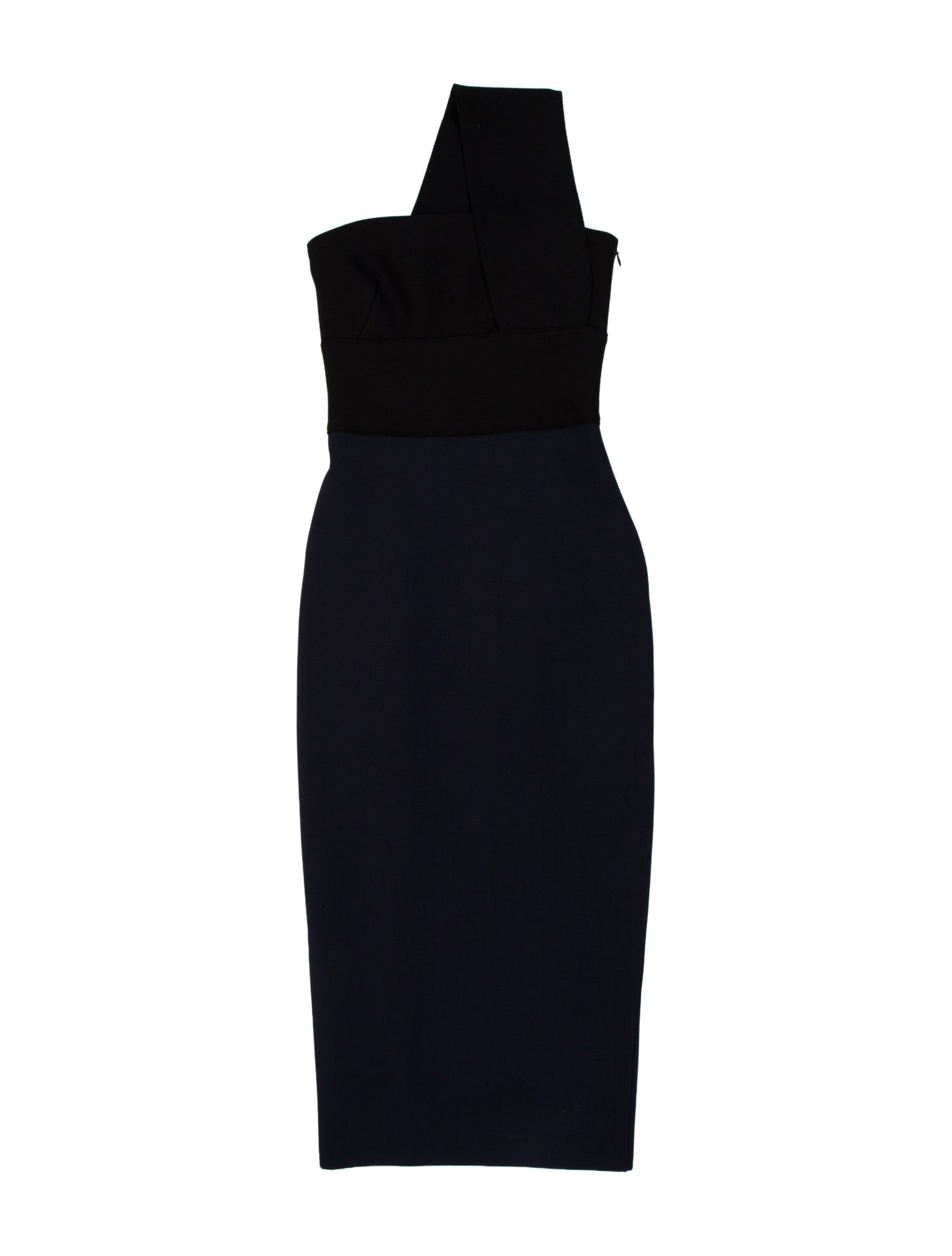 St. John One-Shoulder Midi Length Dress