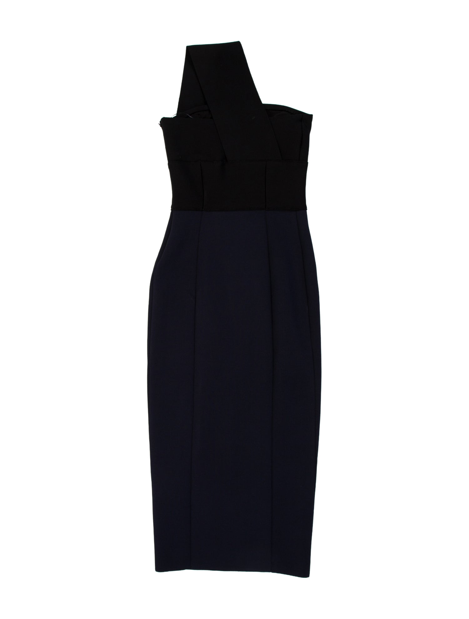 St. John One-Shoulder Midi Length Dress