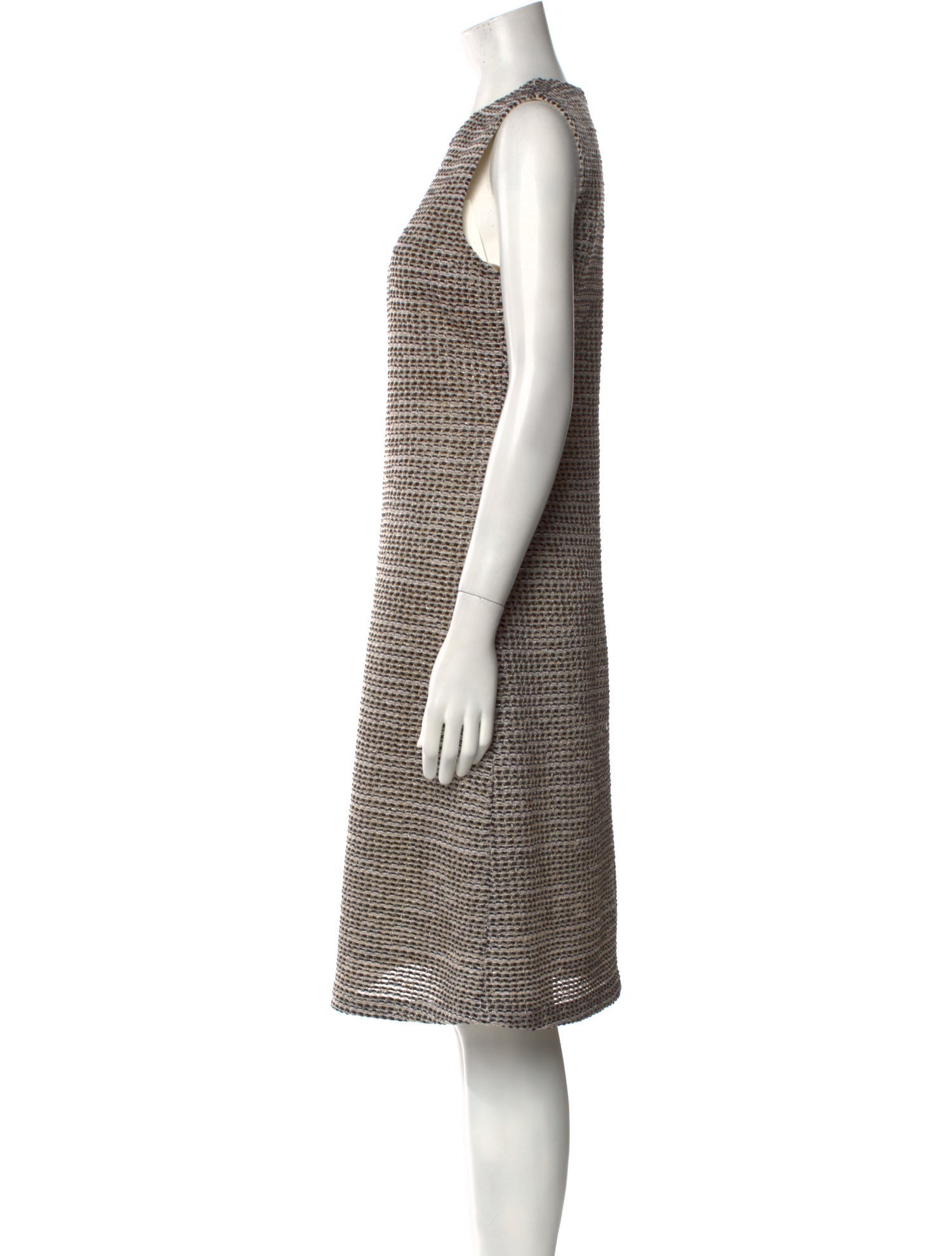 St. John Tweed Pattern Knee-Length Dress