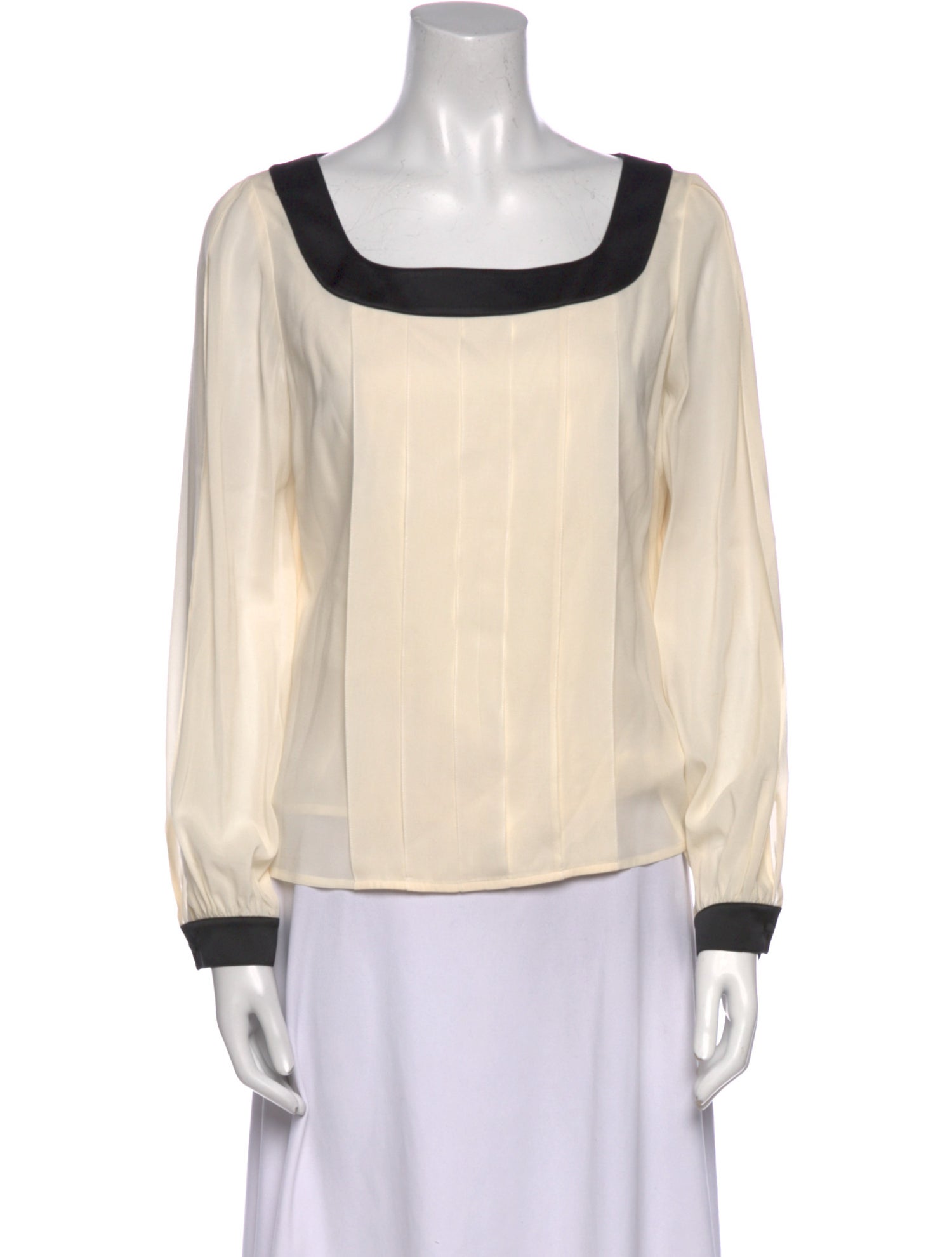 St. John Silk Square Neckline Top