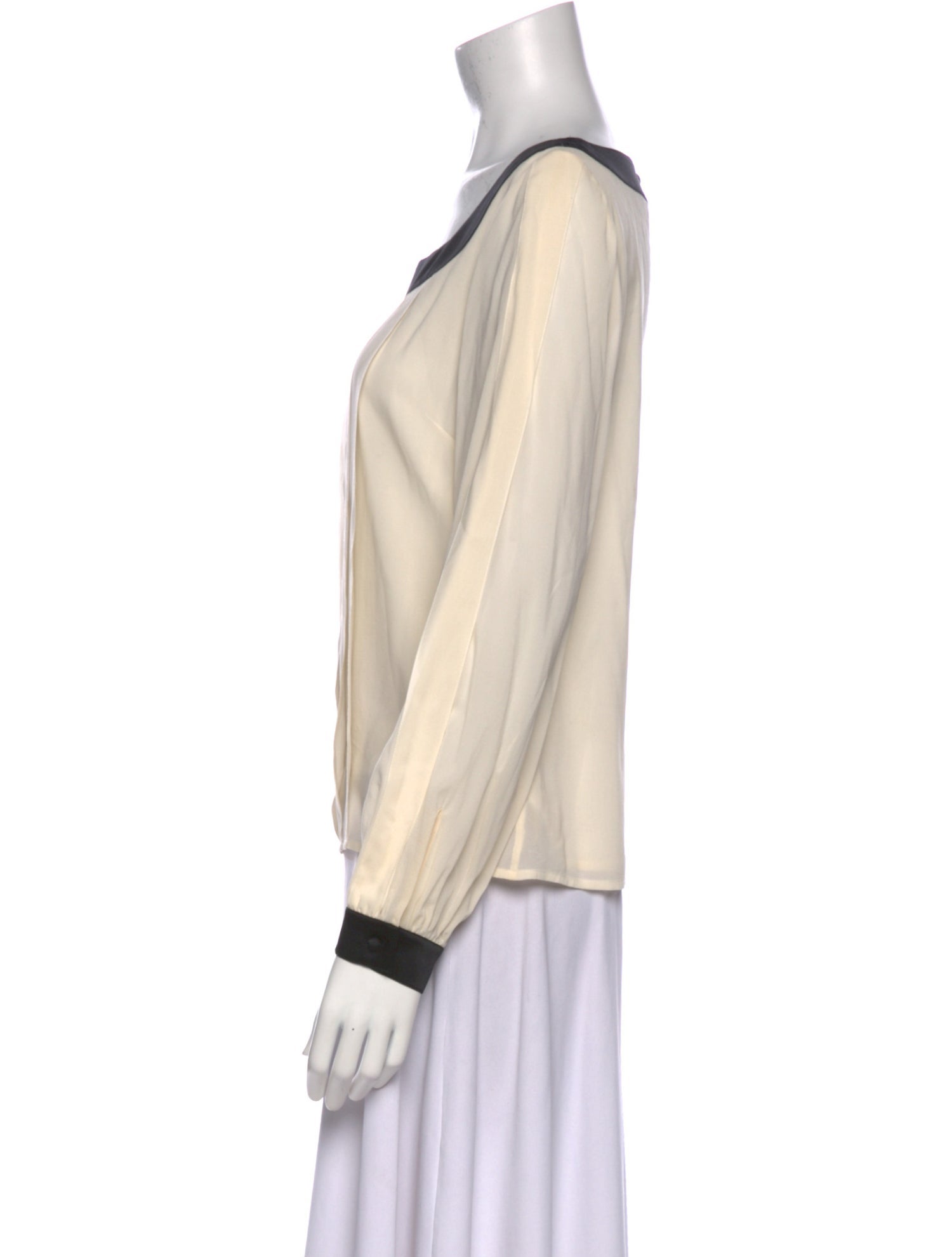 St. John Silk Square Neckline Top