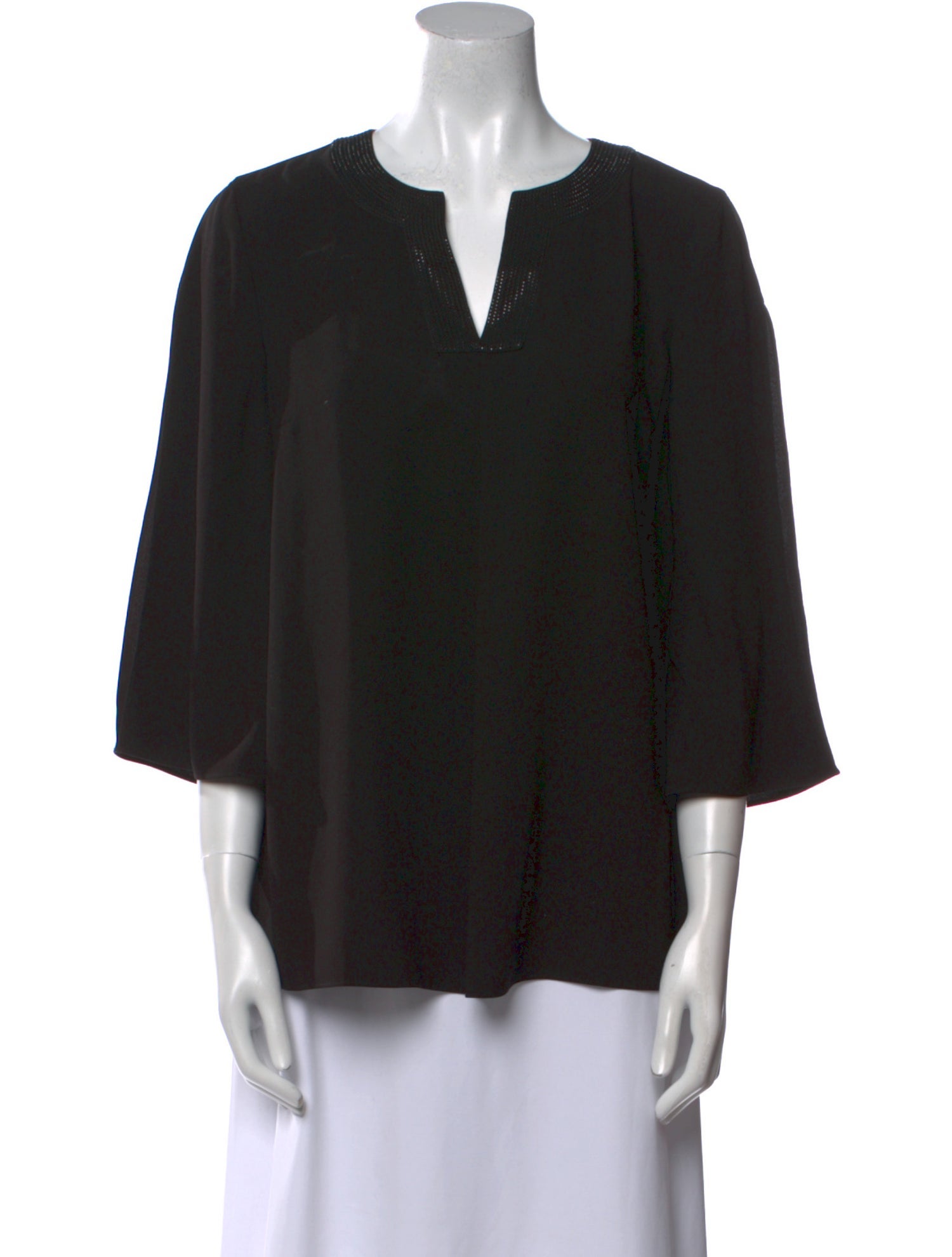 St. John V-Neck Three-Quarter Sleeve Blouse