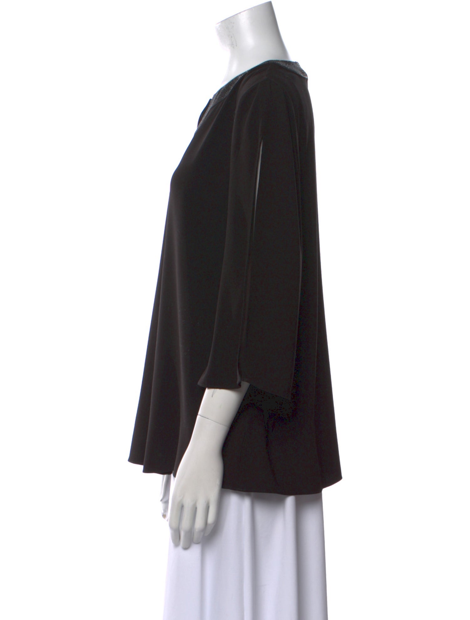 St. John V-Neck Three-Quarter Sleeve Blouse