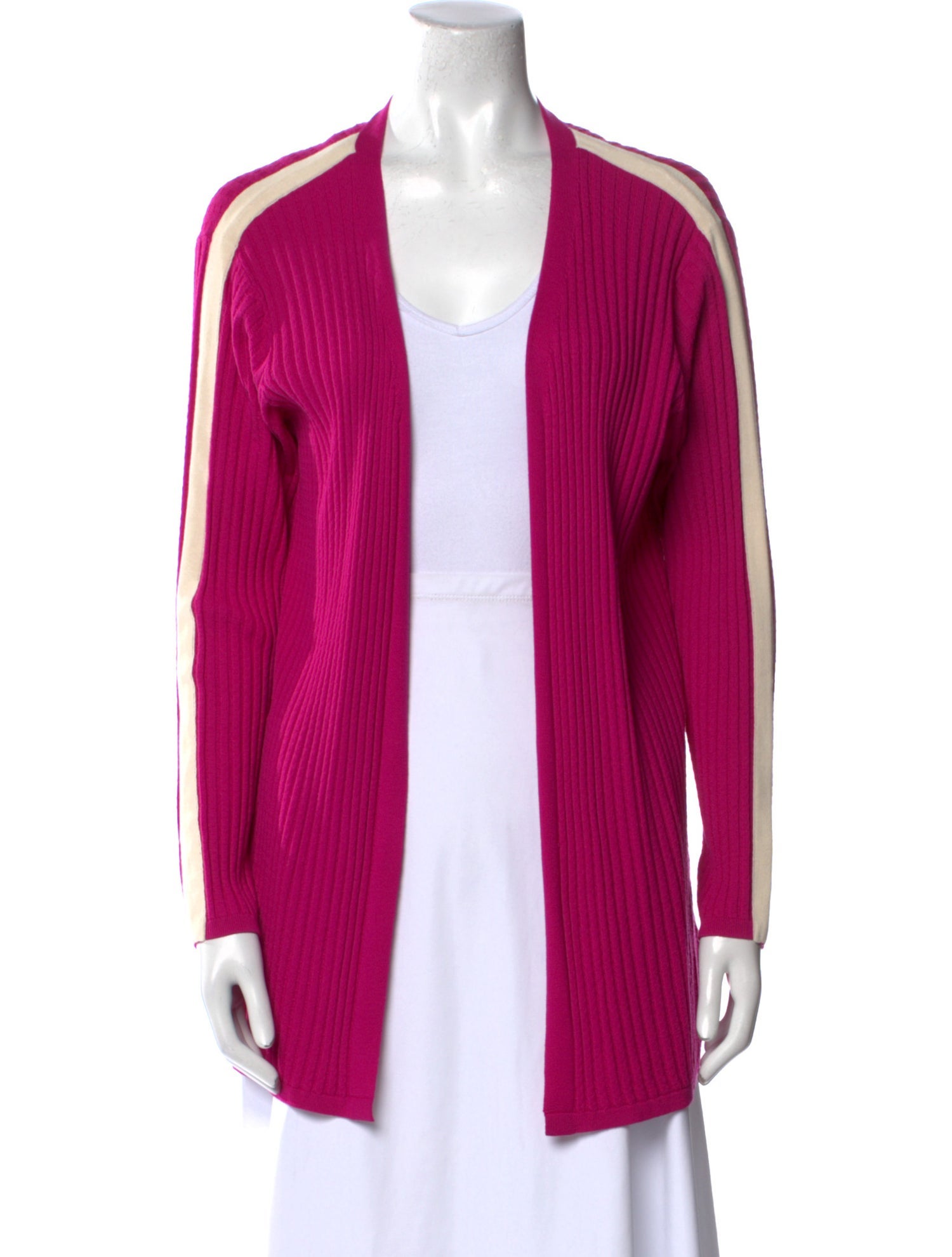 St. John Striped Open Front Sweater