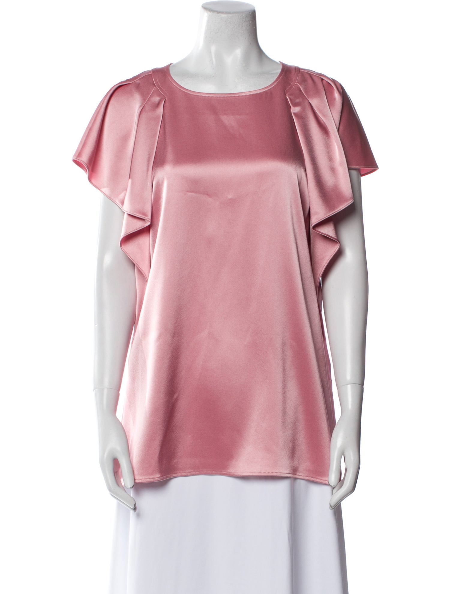 St. John Scoop Neck Short Sleeve Blouse