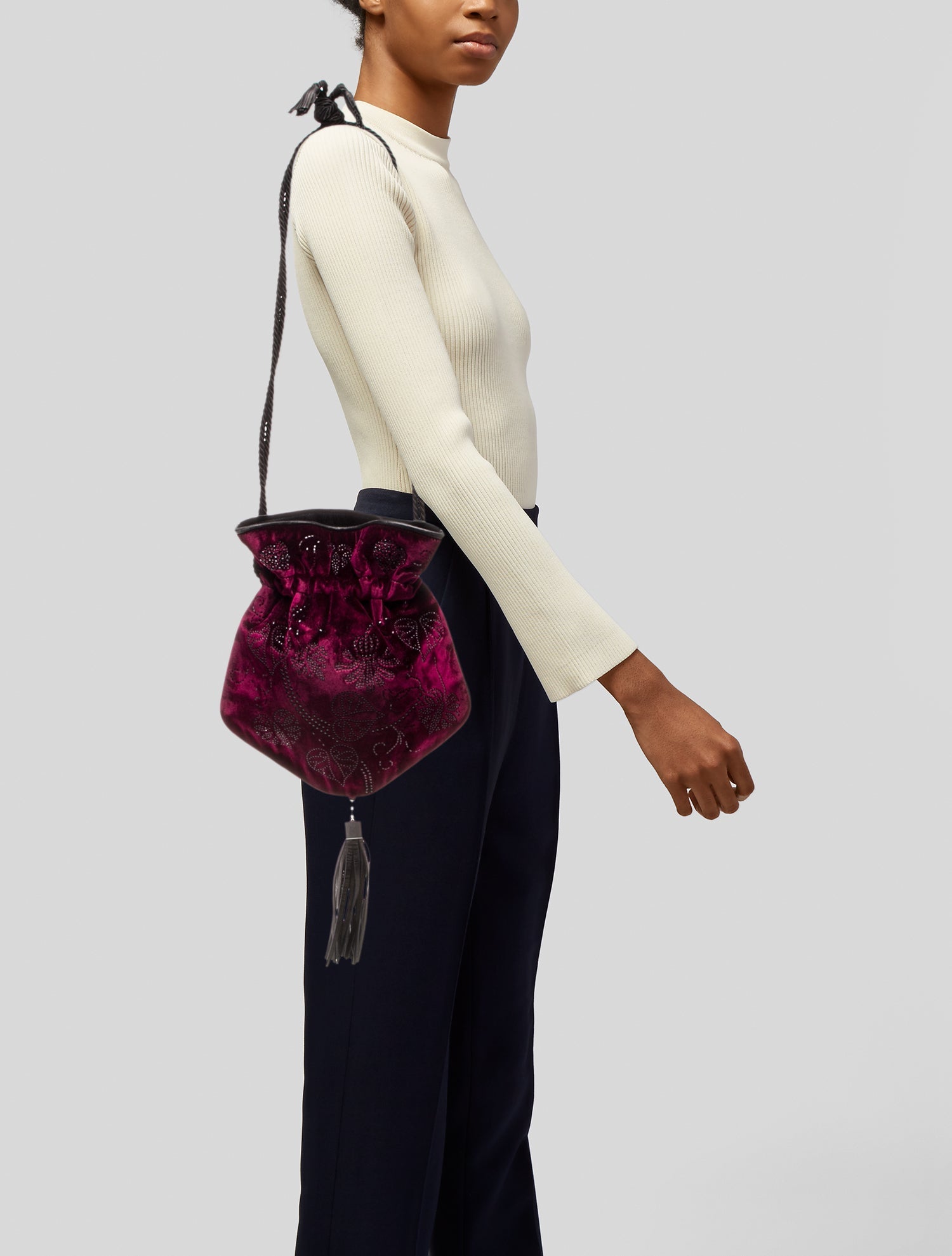 St. John Velvet Shoulder Bag