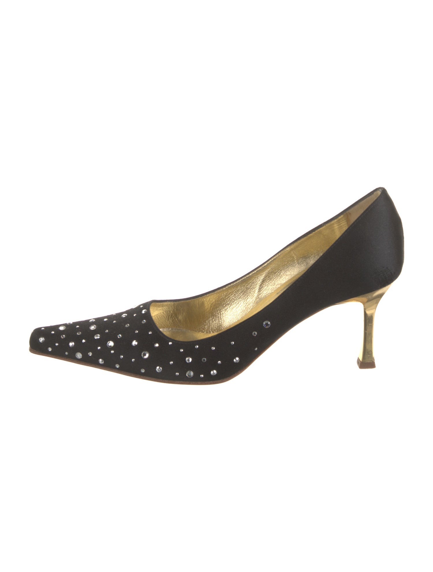 St. John Satin Crystal Embellishments Pumps