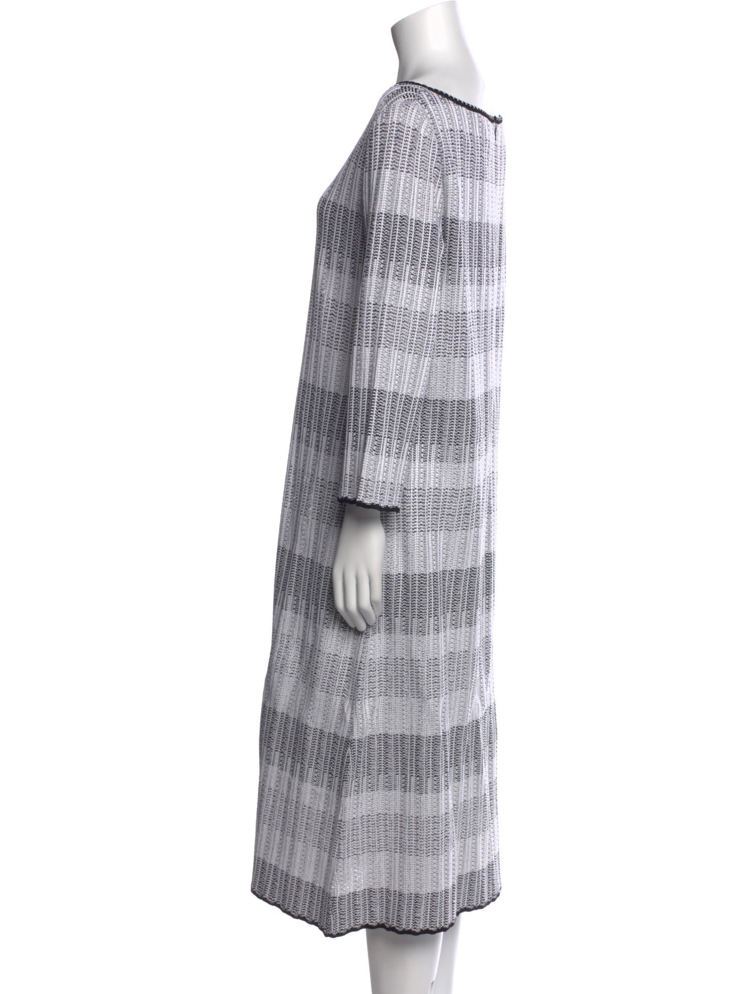 St. John Plaid Print Midi Length Dress