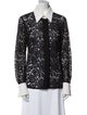 St. John Lace Lace Pattern Button-Up Top