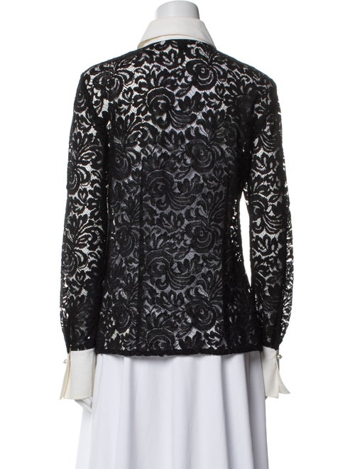 St. John Lace Lace Pattern Button-Up Top