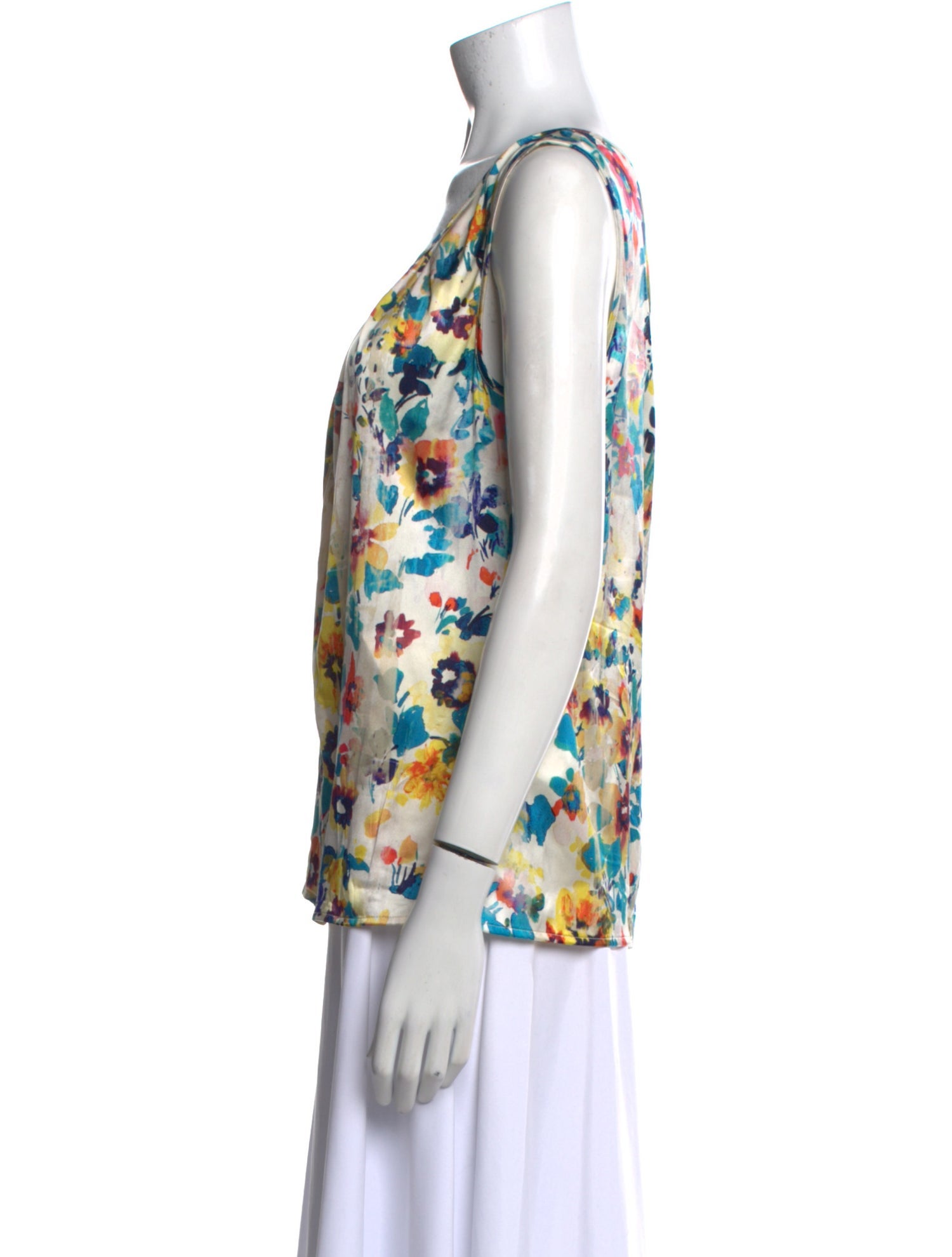 St. John Silk Floral Print Blouse