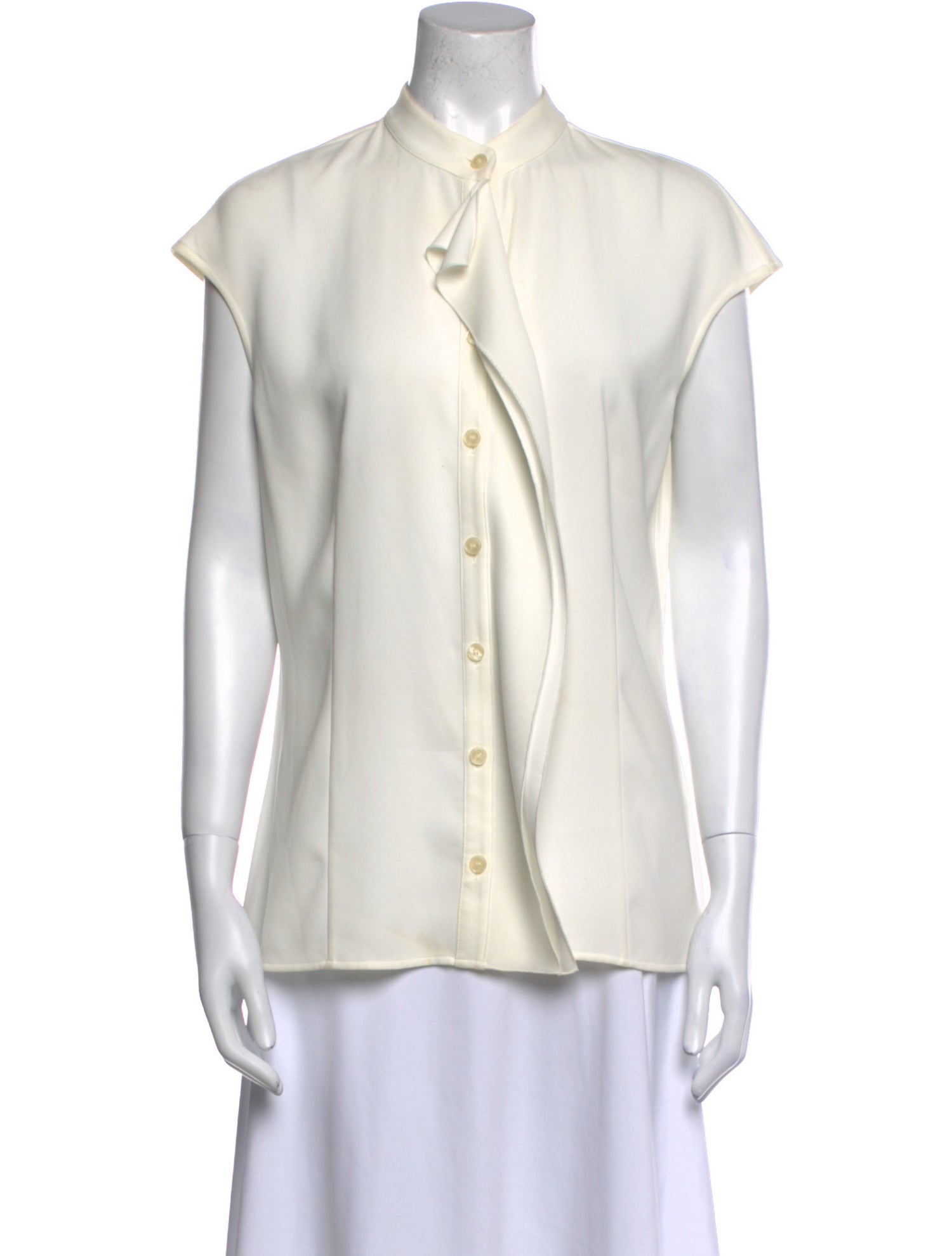 St. John Short Sleeve Button-Up Top